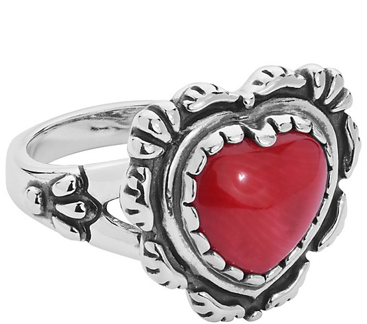 American West Sterling Gemstone Heart Ring