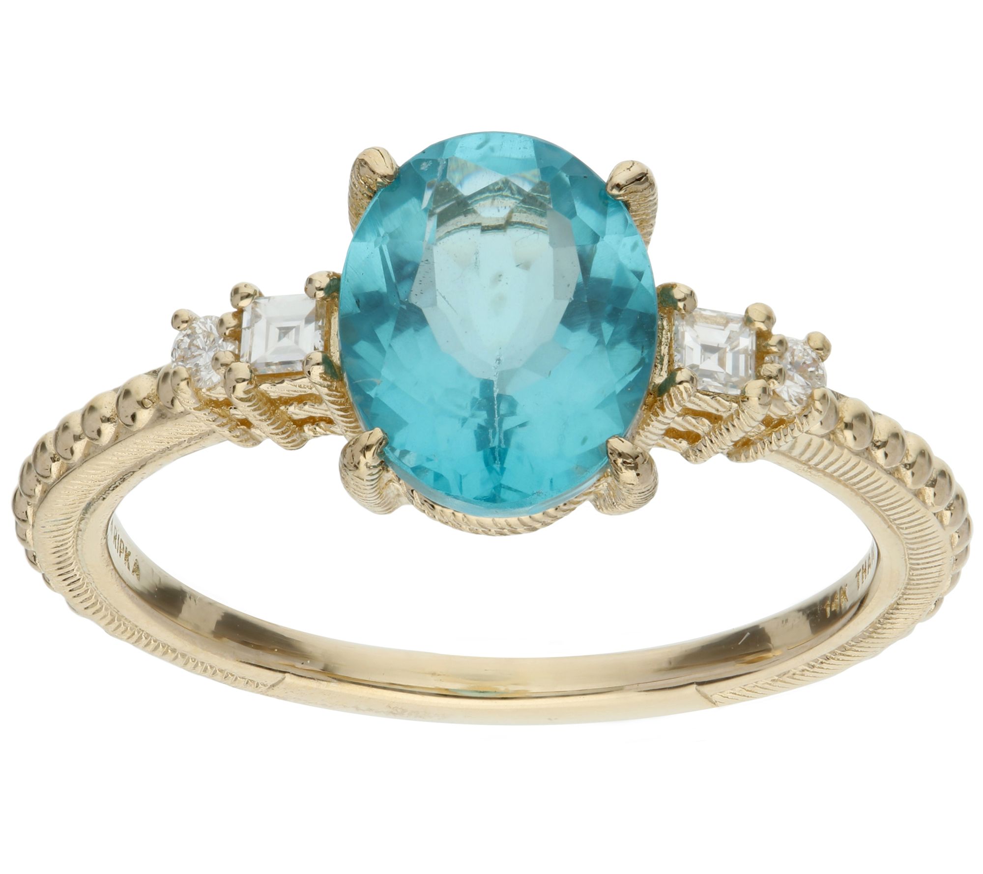 Judith Ripka 14K Gold Diamond and Gemstone Ring - QVC.com