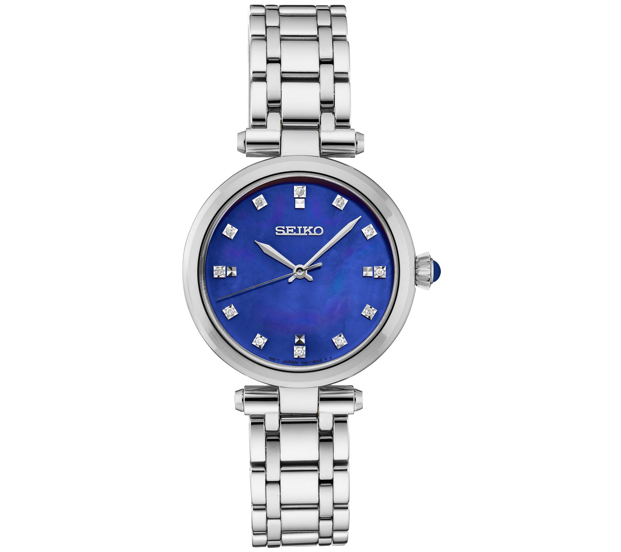 Seiko Diamond Blue Dial Watch - QVC.com