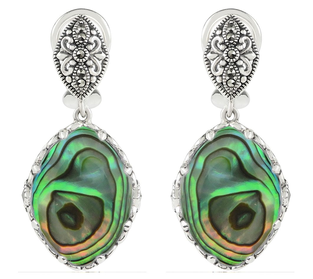 Suspicion Sterling Gemstone & Marcasite DangleEarrings