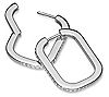 Diamonique Rectangle Hoop Earrings Sterling Silver, 2 of 4