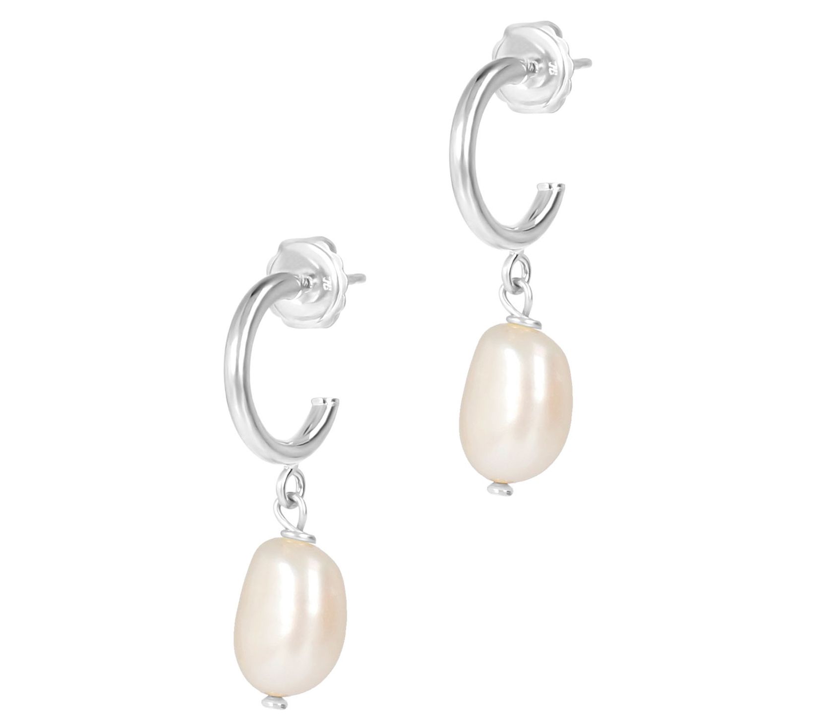 Honora Mini Hoop Cultured Pearl Dangle EarringsSterling