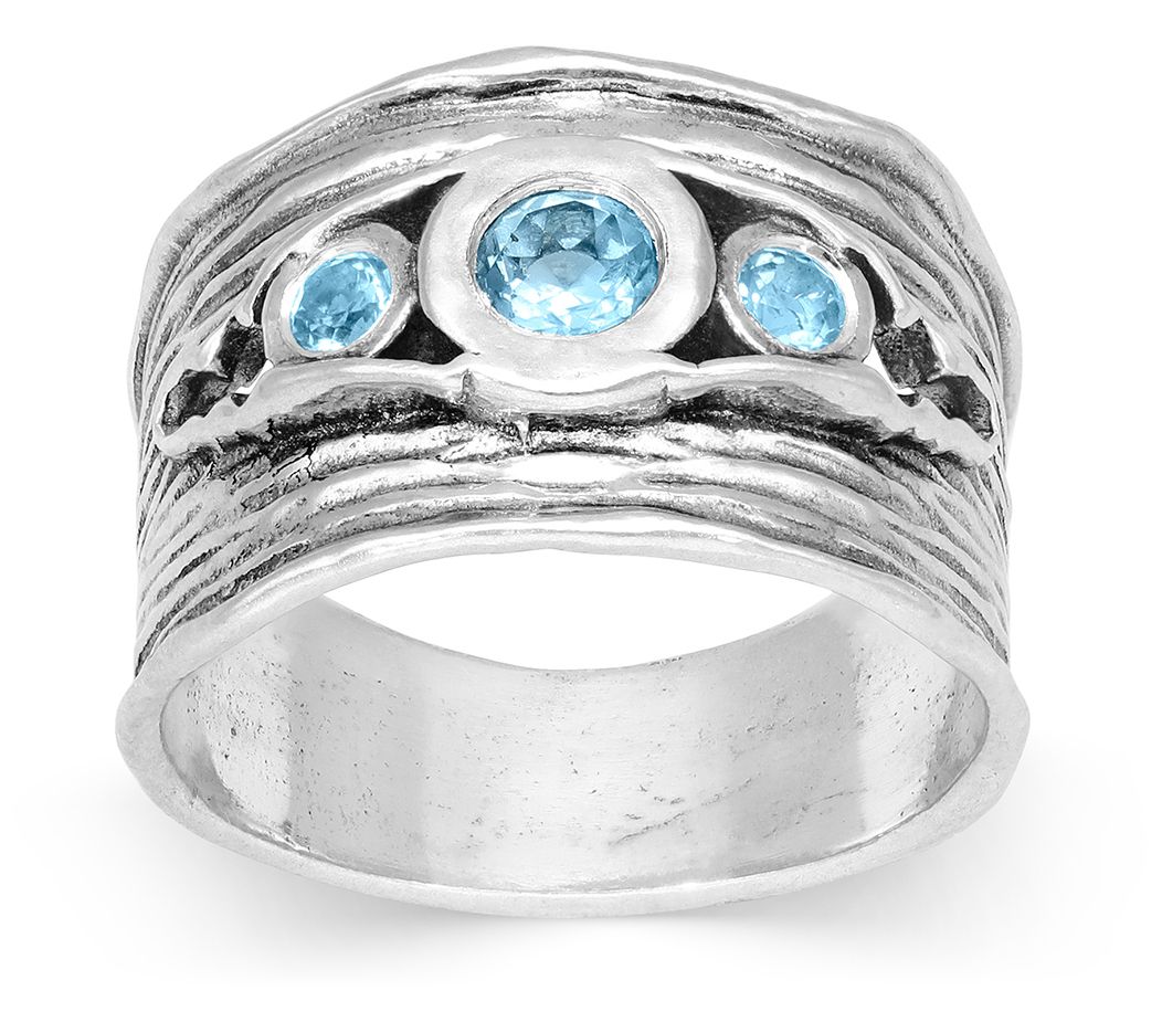 Or Paz Sterling Silver Textured Gemstone Ring