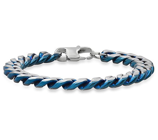 Steel by Design Men's Two-Tone Curb Link Chain Bracelet