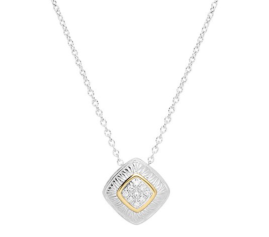 Ariva Sterling Silver & 18K Gold Diamond Pave Necklace