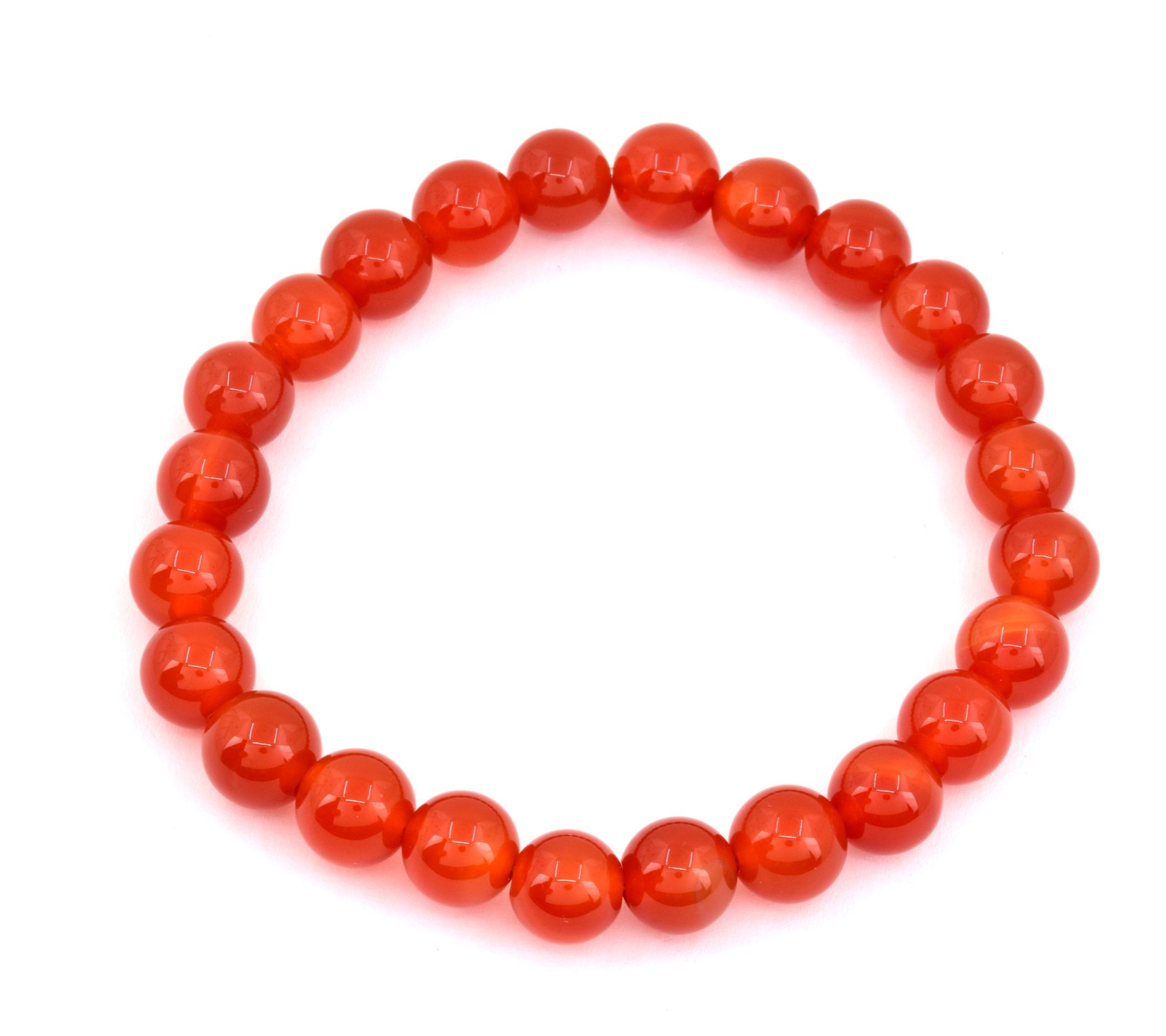 Orange Chalcedony Smooth Beaded Stretch Bracelet - QVC.com