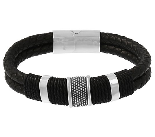 Mistero For Him Double Leather Bracelet w/ Magnetic Clasp