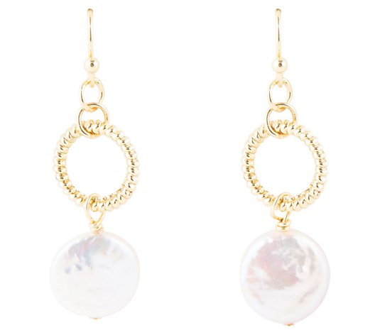 Barse Artisan Crafted Goldtone Cultured Pearl Drop Earrings
