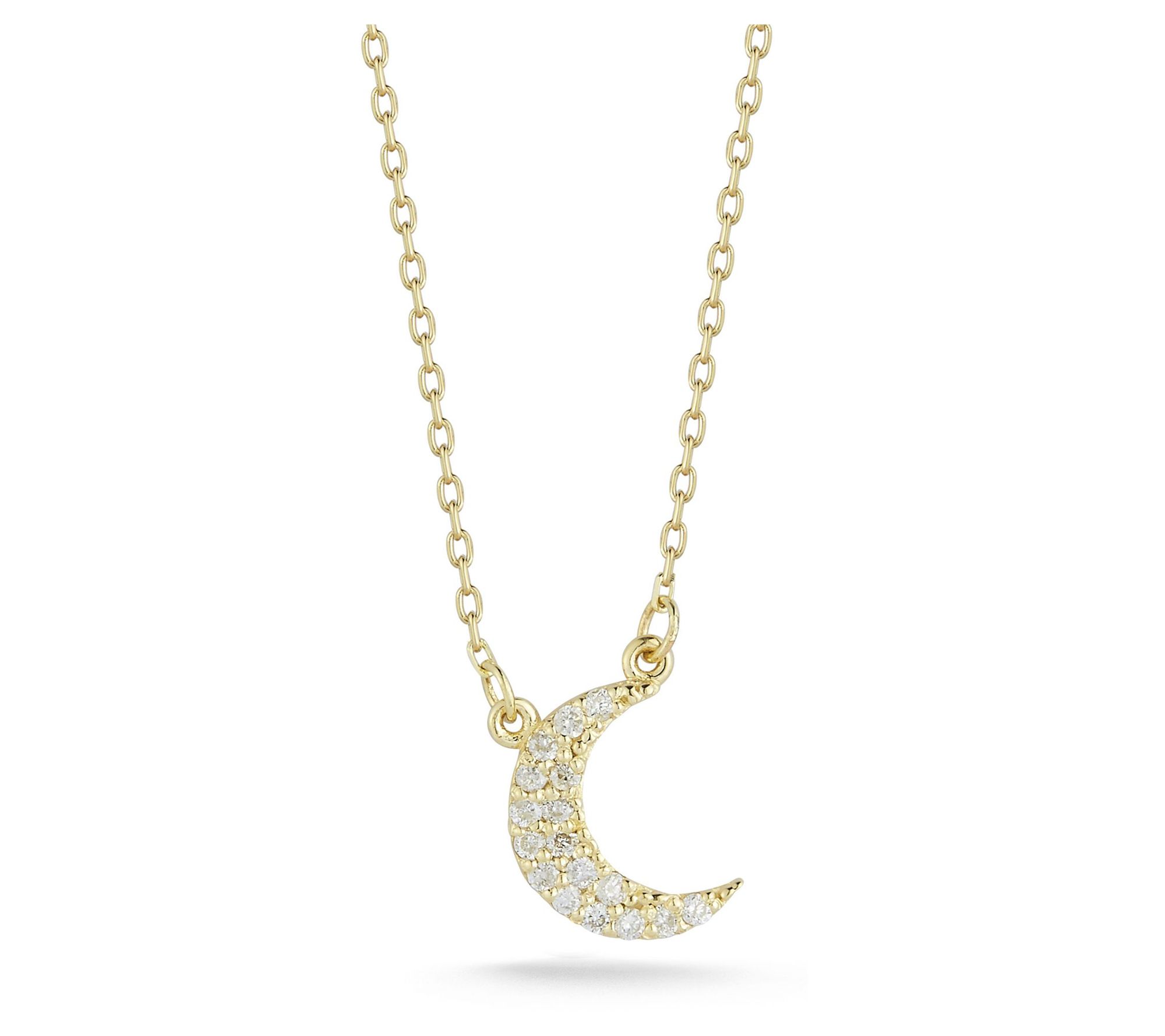 Luminosa Gold Diamond Accent Crescent Moon Necklace, 14K