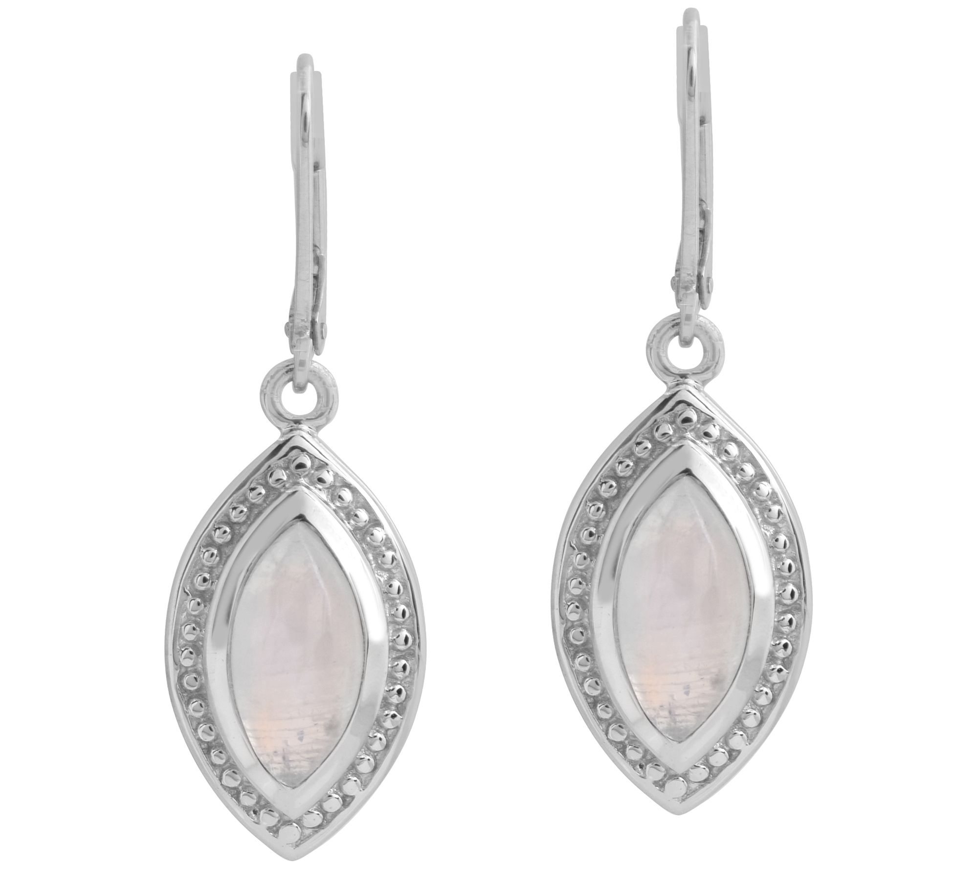 Affinity Gems Marquise Cut Moonstone Dangle Ear rings, Sterlin