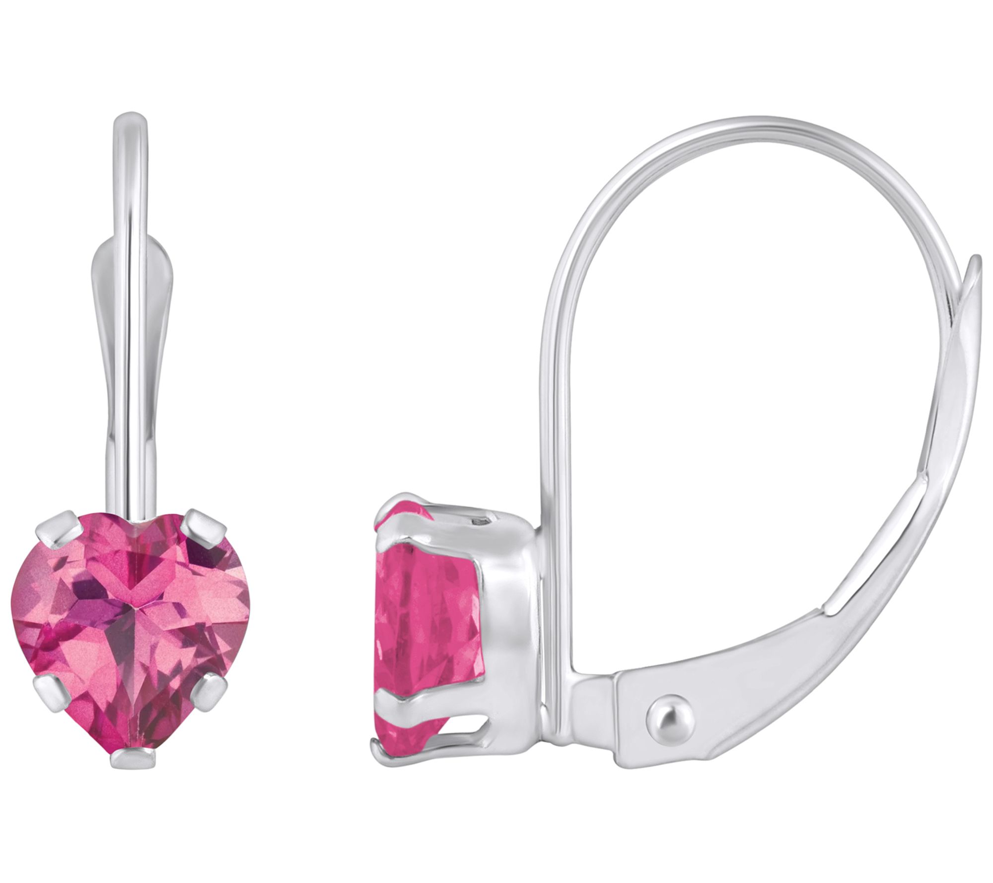 Affinity Gems Heart Cut Leverback Earrings, 10K White Gold