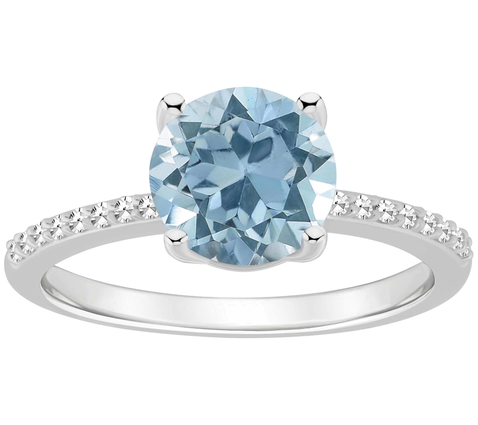 Affinity Gems Round Gemstone & Diamond Band Ring, Sterling