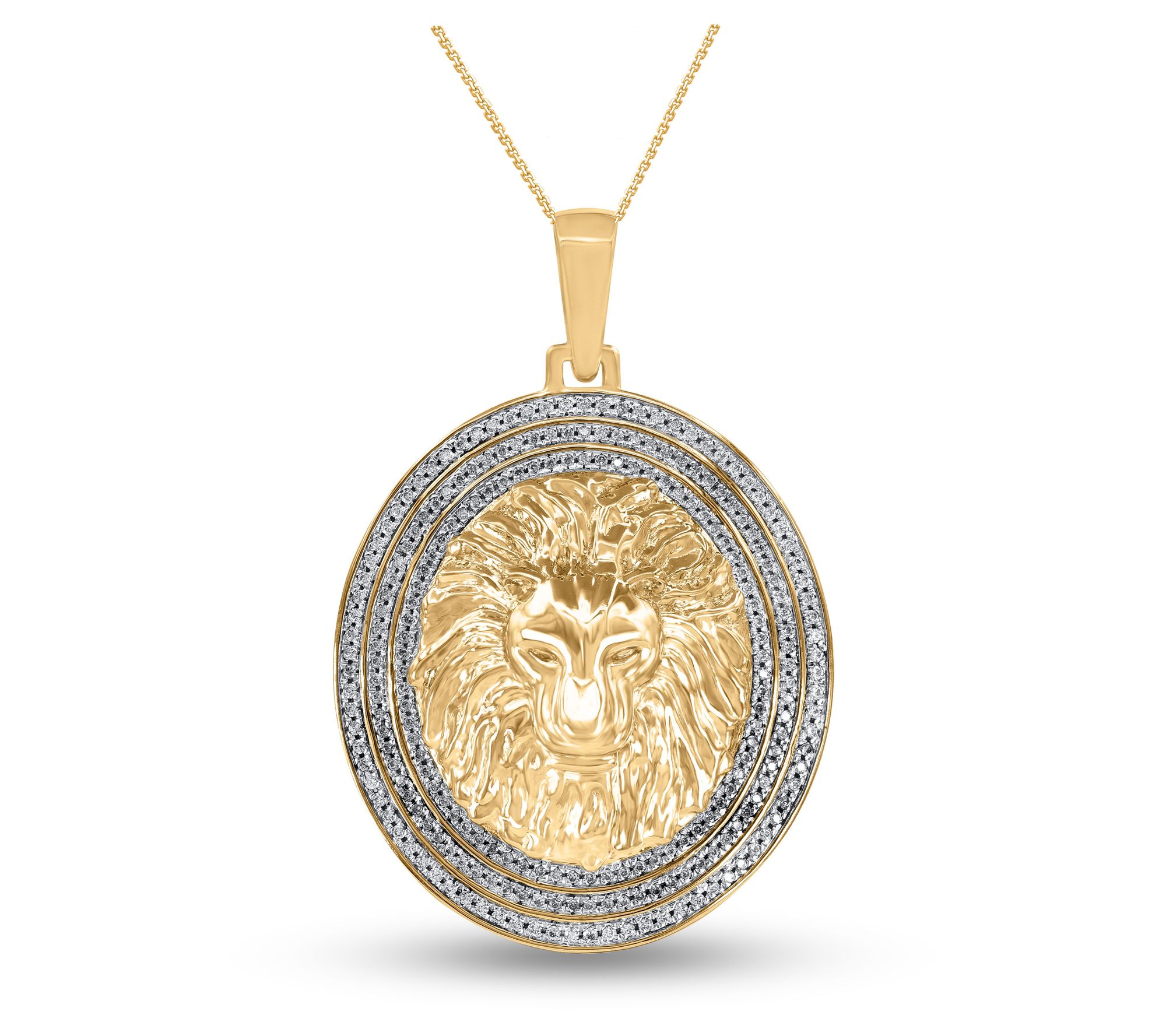 Affinity Diamonds Men's 0.50 cttw Lion Necklace, 14K Gold