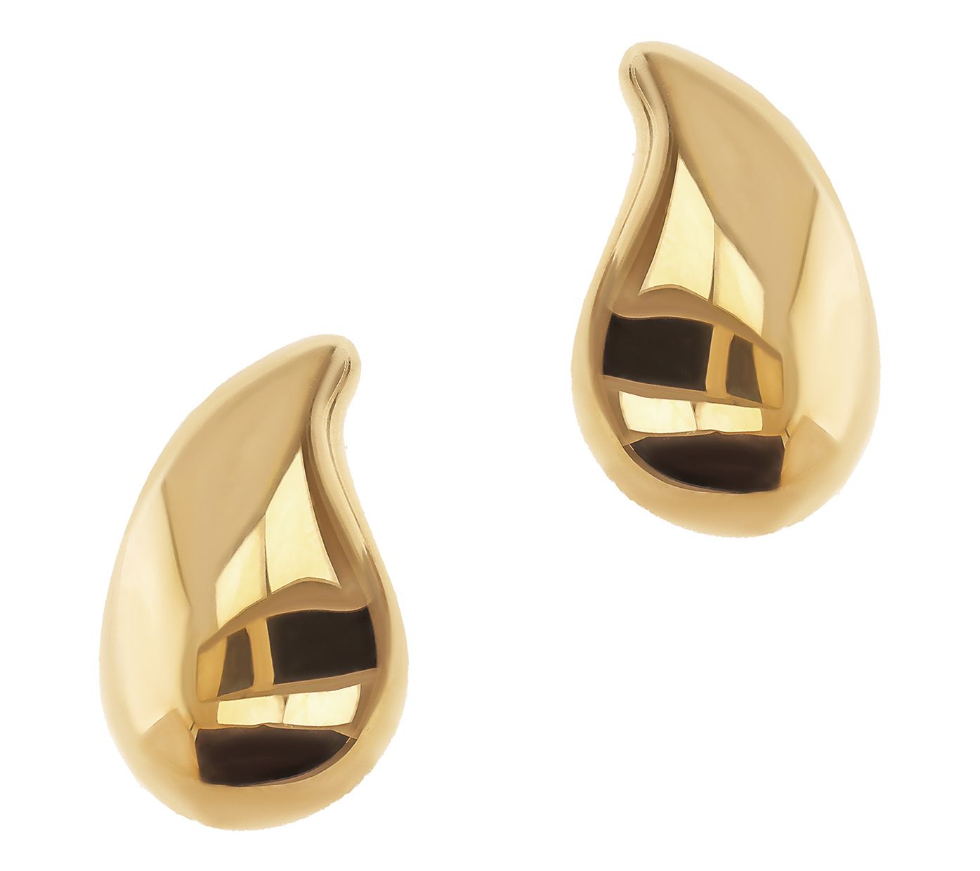 BellaOro Teardrop Button Earrings, 14K Gold Ove r Resin