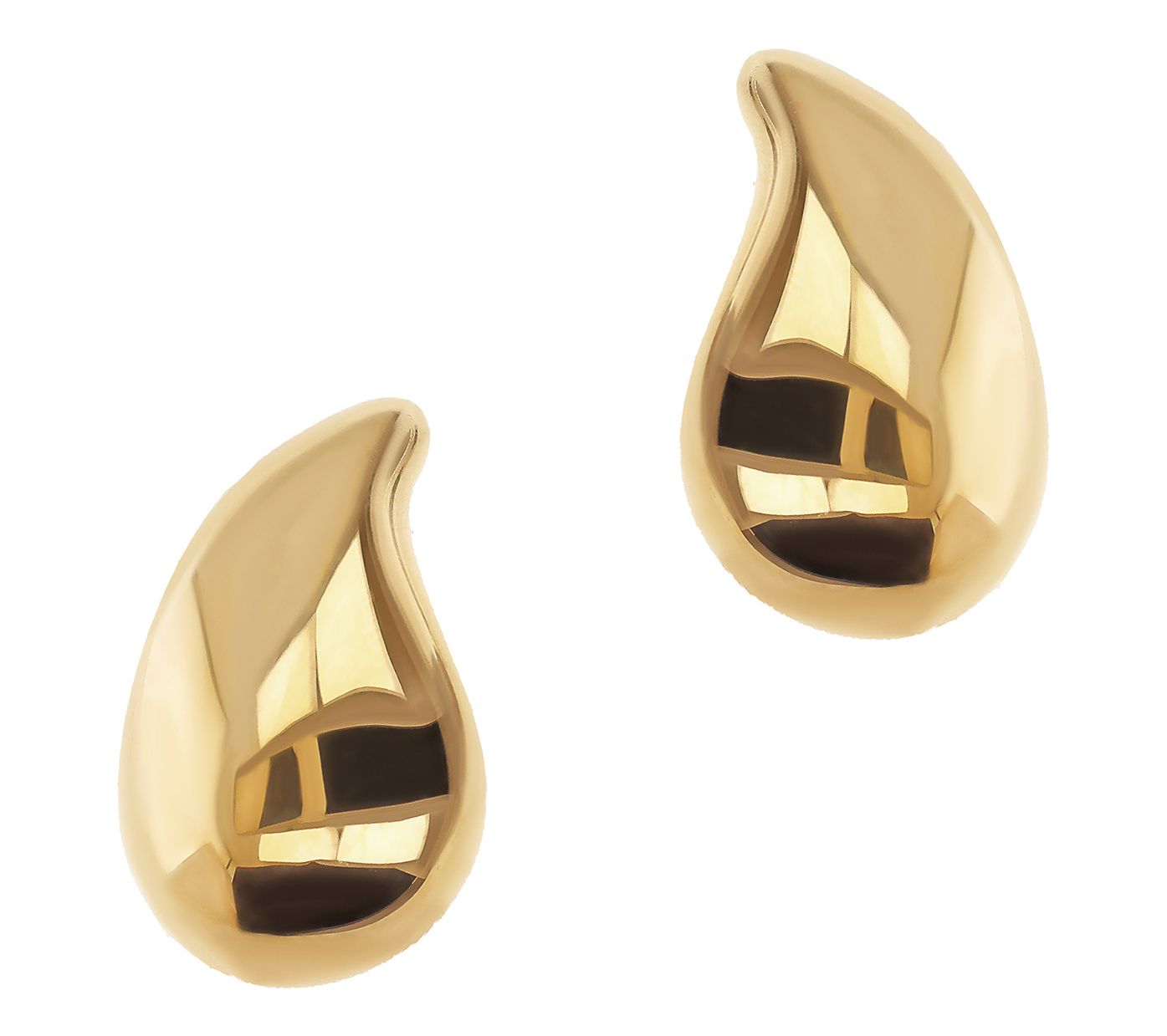 BellaOro Teardrop Button Earrings, 14K Gold Over Resin