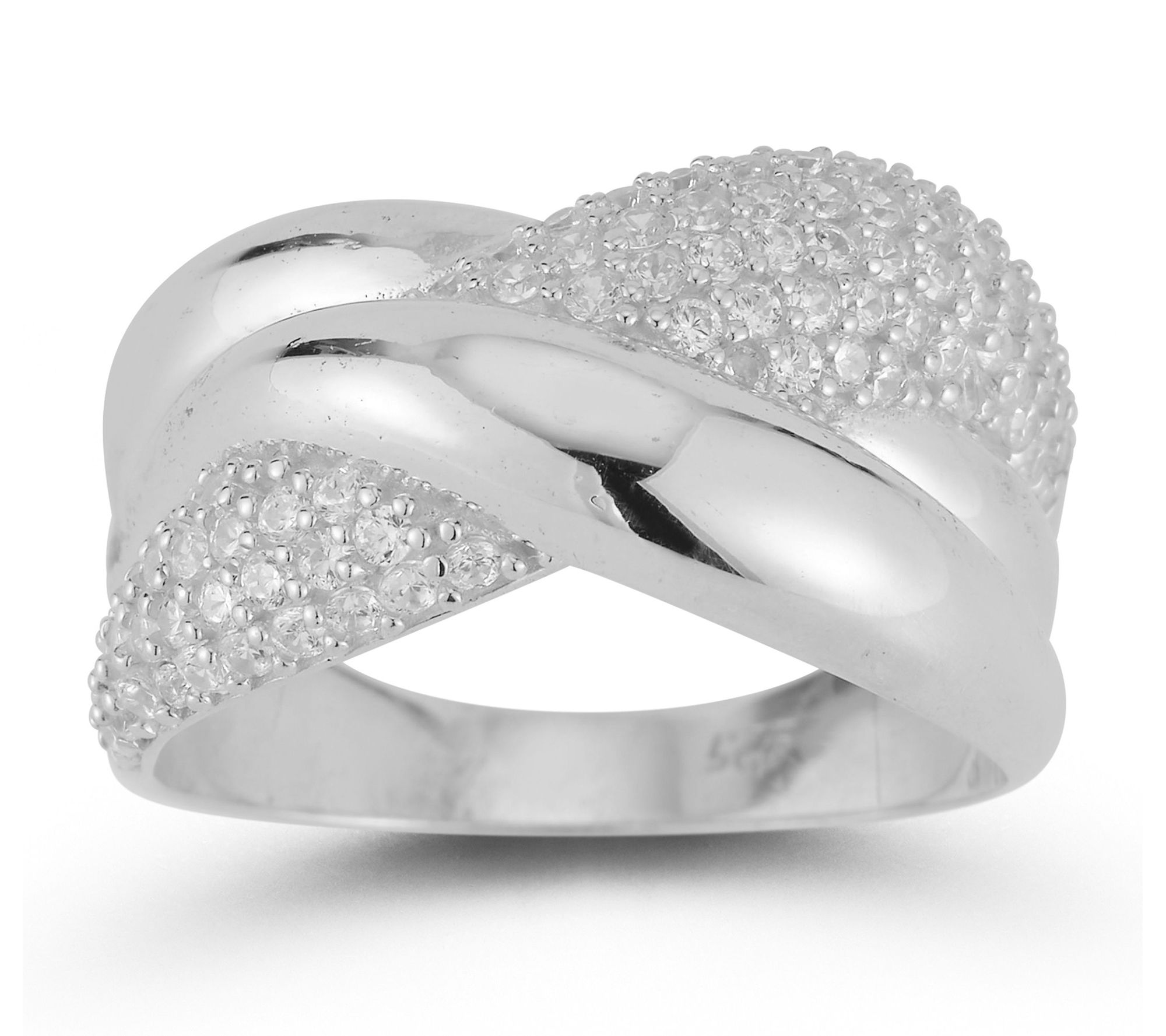 Sterlina Silver Pave Highway Ring, Sterling