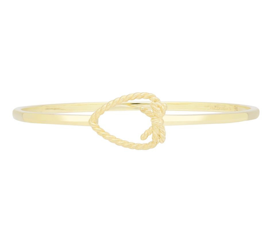 Goddaughters 14K Gold Clad Love Knot Heart Bangle