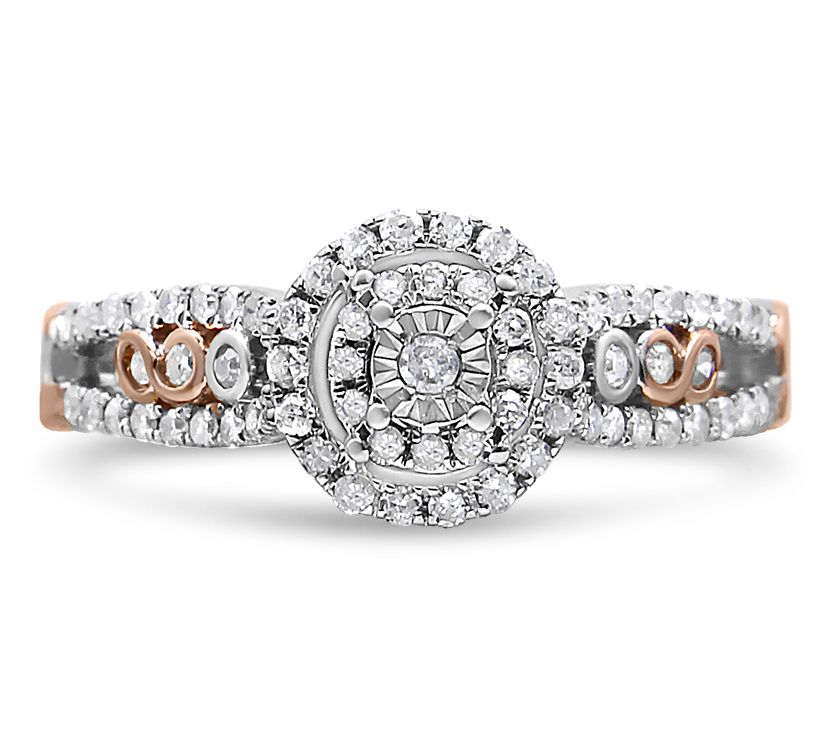 Haus of Brilliance 0.45 cttw Diamond Two-Tone Ring, Sterling