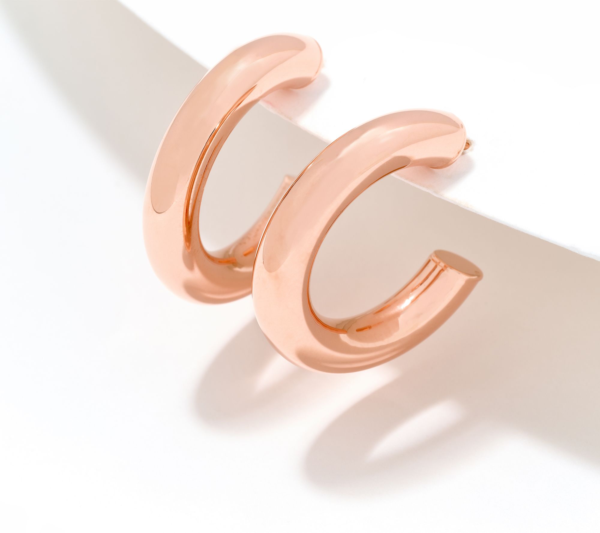 David Markstein Sterling Silver 1" Debut Smart Closure Hoop Earrings