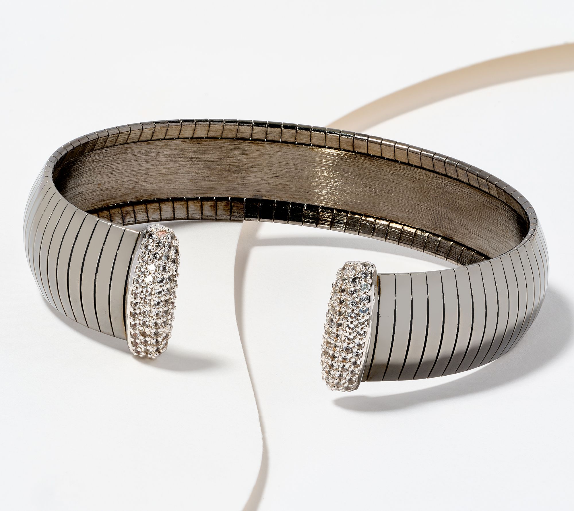 "As Is" David Markstein Bronze 0.8cttw White Topaz Omega Bracelet