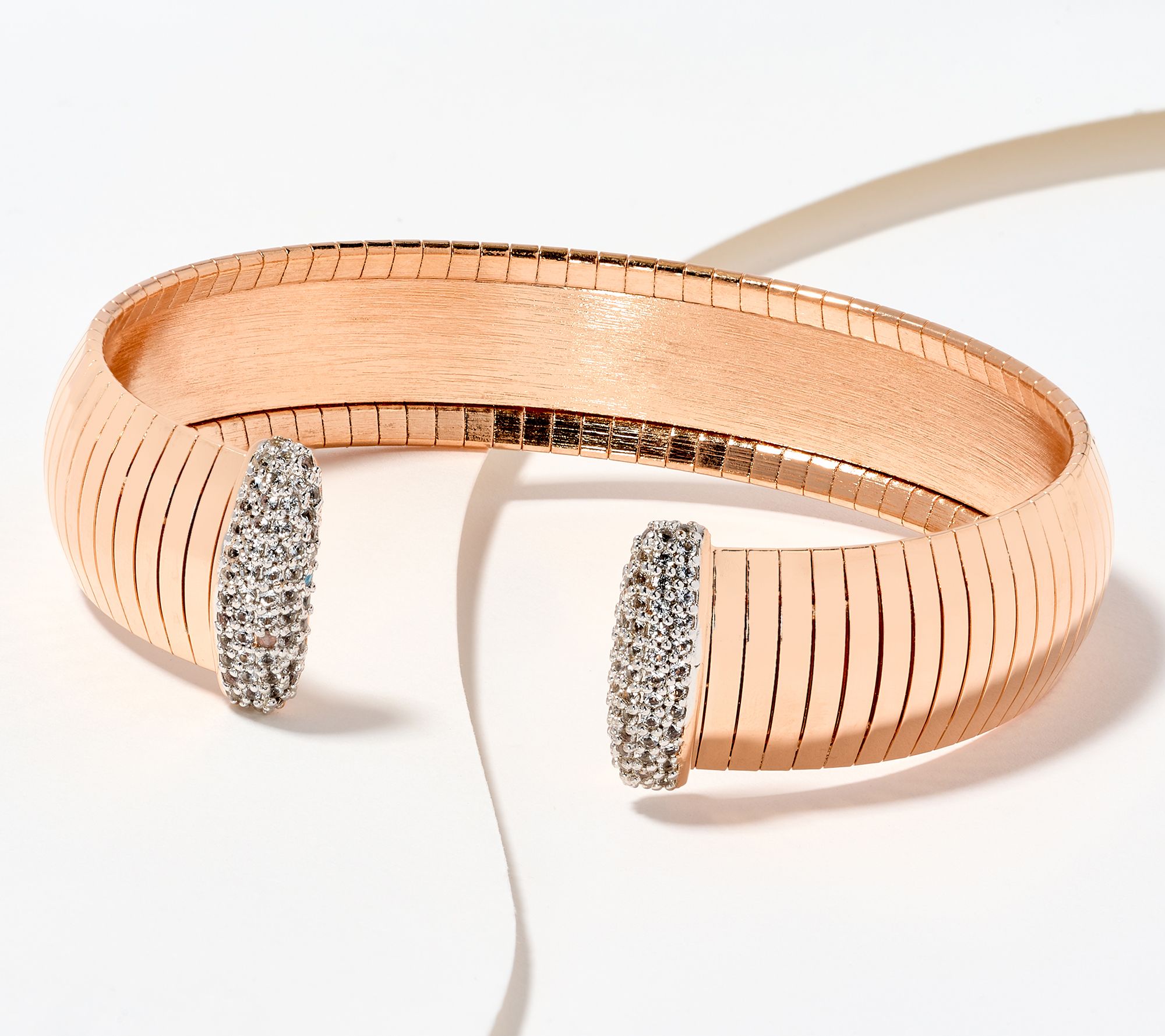 "As Is" David Markstein Bronze 0.8cttw White Topaz Omega Bracelet