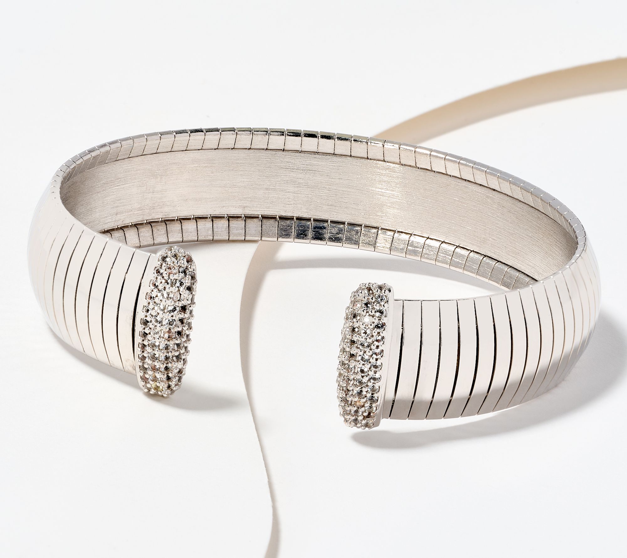 "As Is" David Markstein Bronze 0.8cttw White Topaz Omega Bracelet