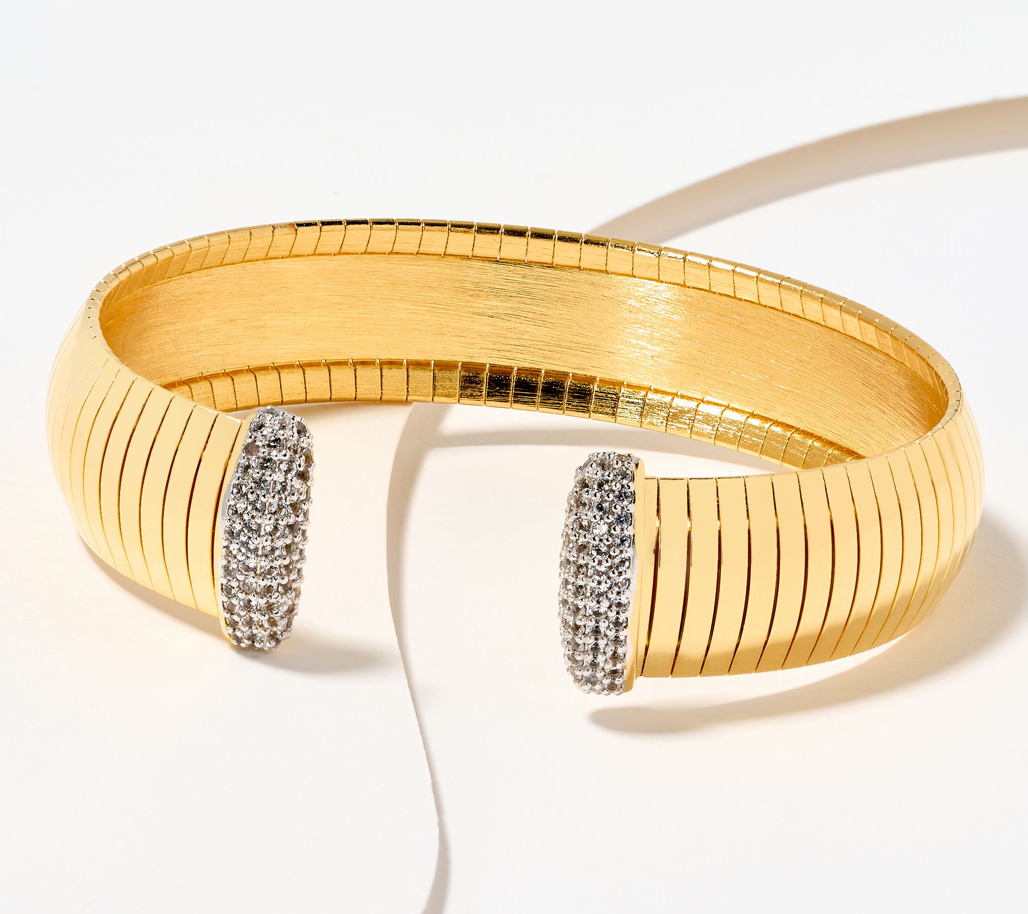 "As Is" David Markstein Bronze 0.8cttw White Topaz Omega Bracelet