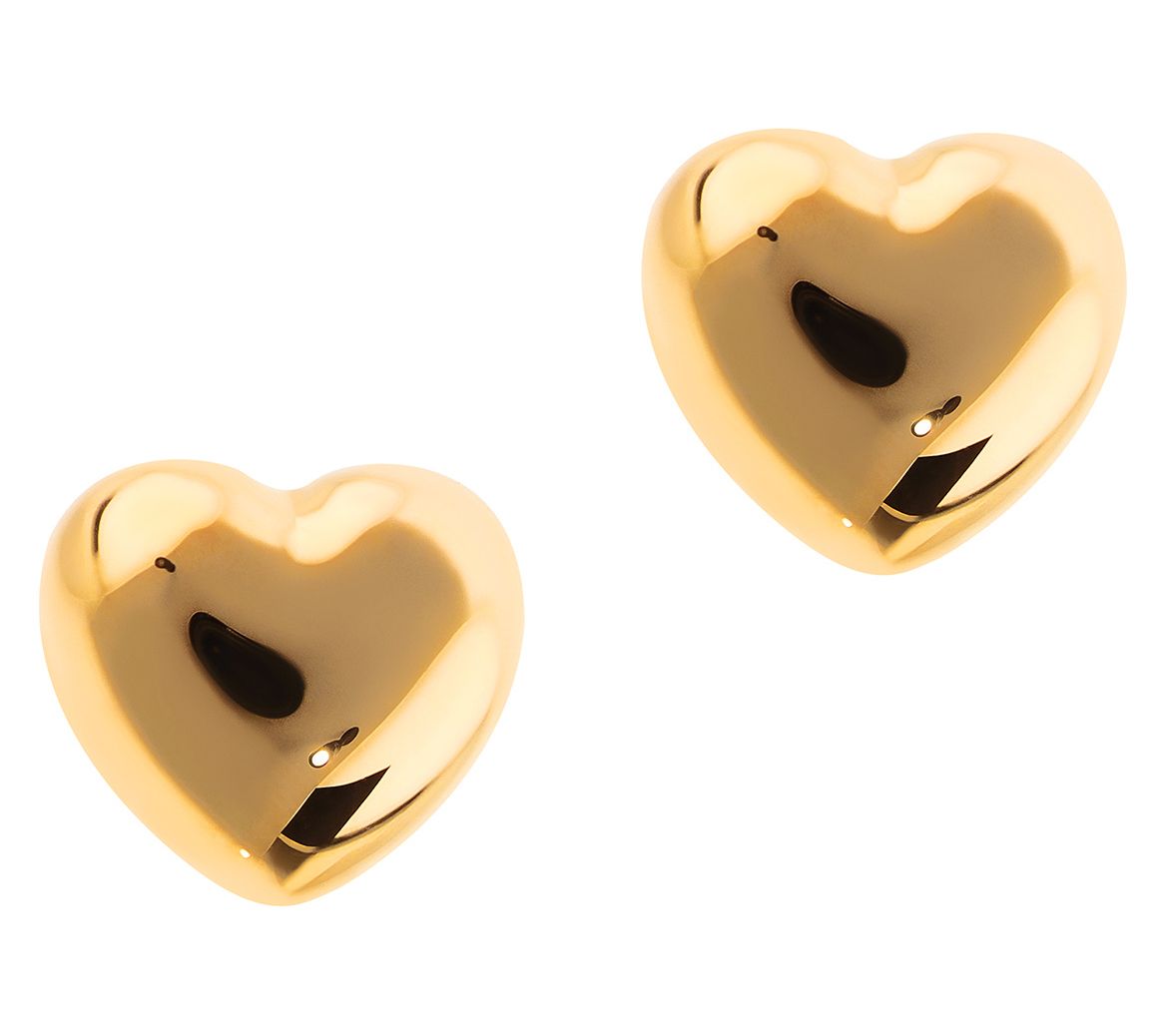  Bronzo  Italia Polished Heart Stud Earrings
