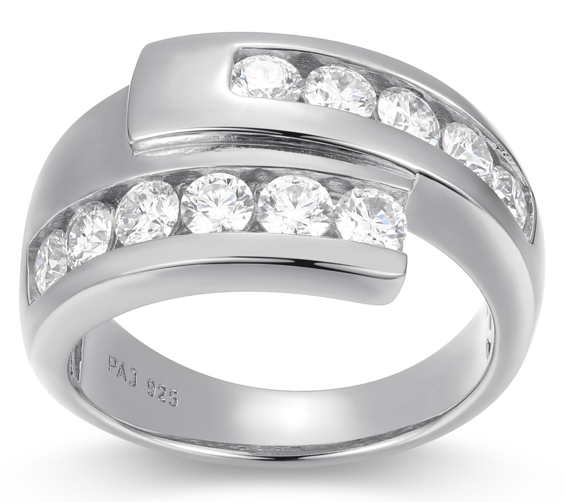 Sterling Silver 0.95 cttw Moissanite Bypass Ring - QVC.com