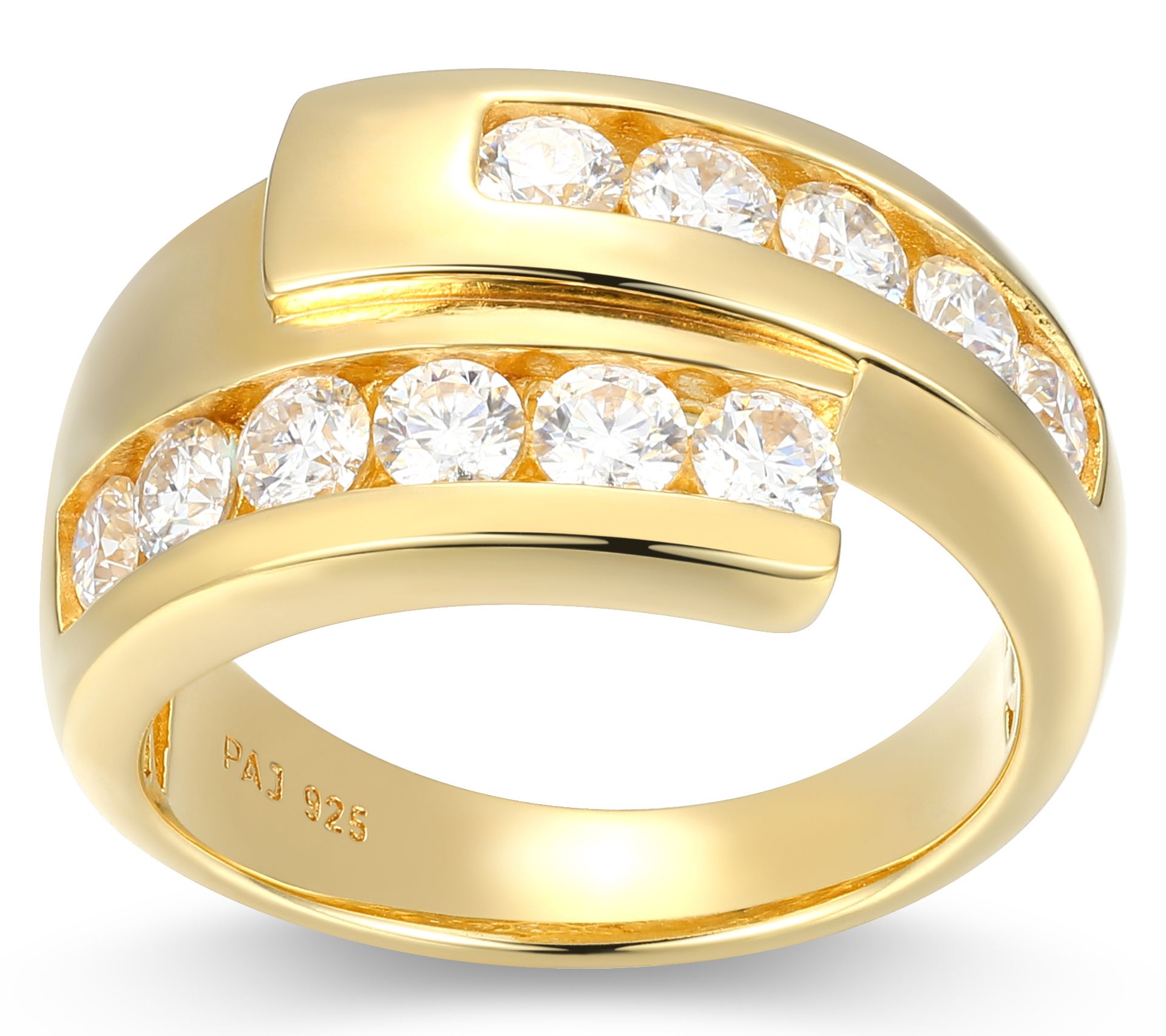 Sterling Silver 0.95 cttw Moissanite Bypass Ring