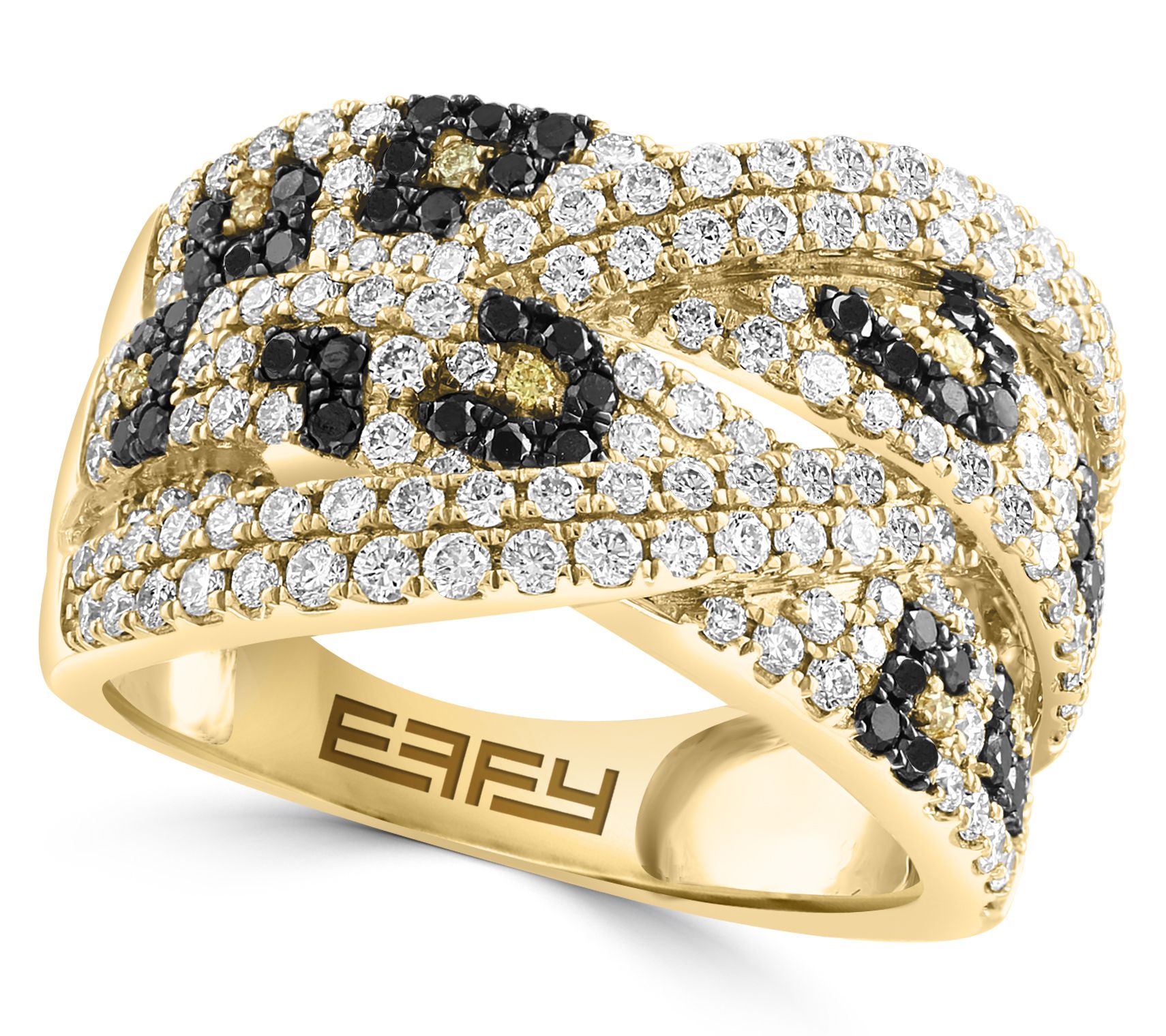 Effy Espresso, Black & White Diamond Bypass Ring