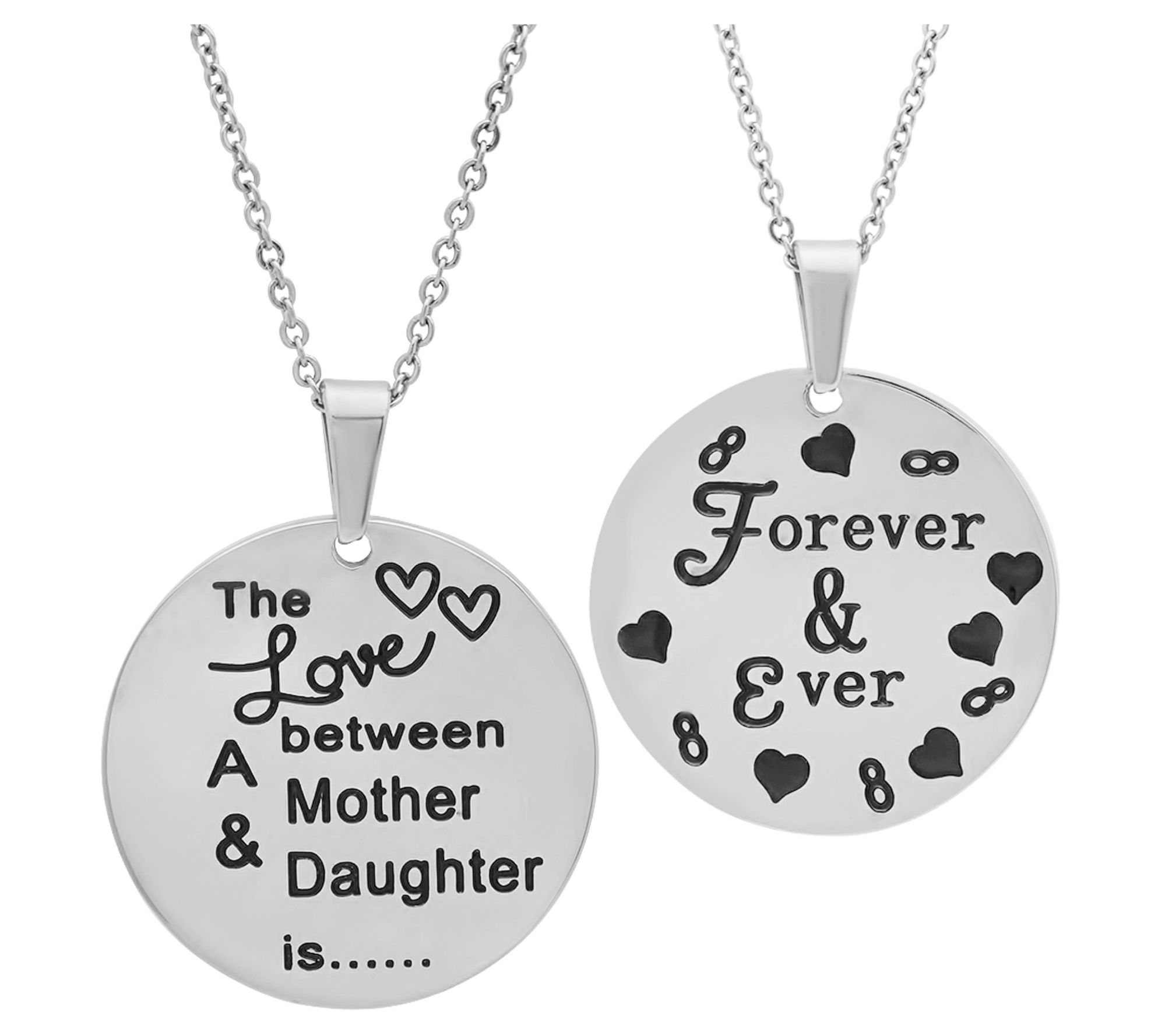Steel By Design Mother & Daughter Pendant w/ Chain