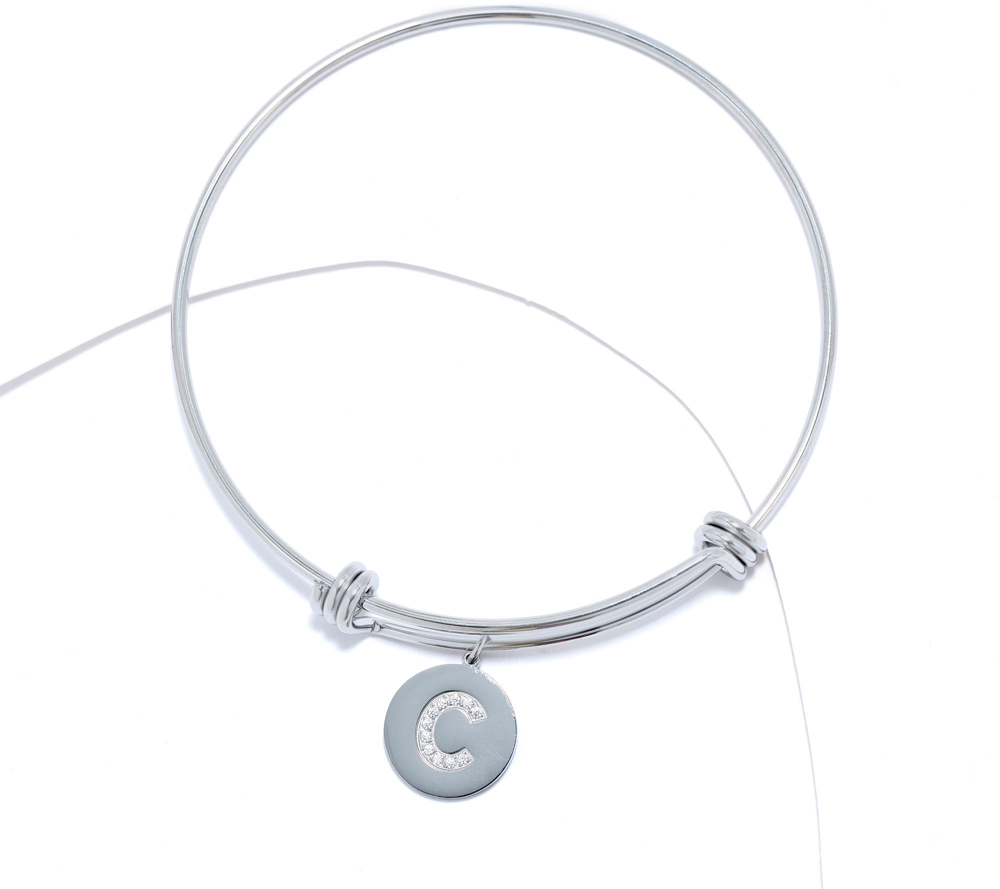 Steel by Diamonique Intial Bracelet, Silvertone