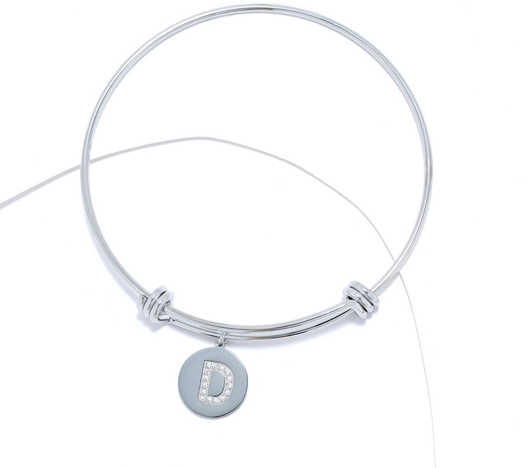 Steel by Diamonique Intial Bracelet, Silvertone