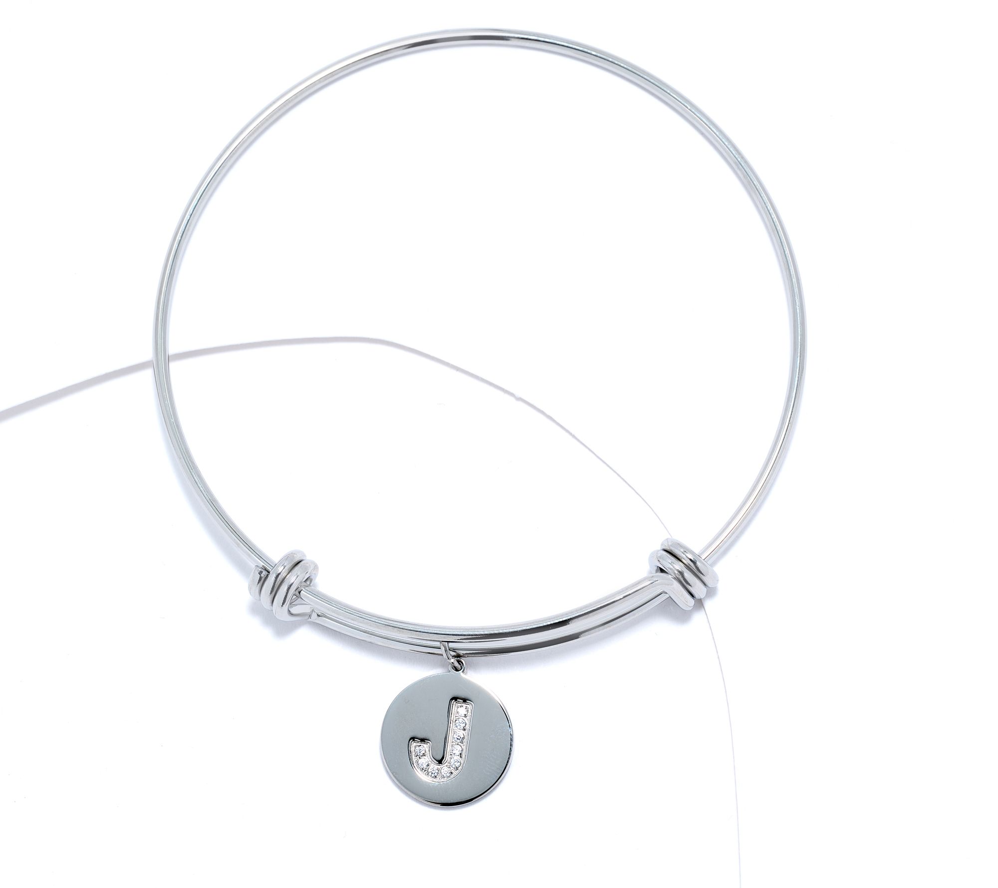 Steel by Diamonique Intial Bracelet, Silvertone