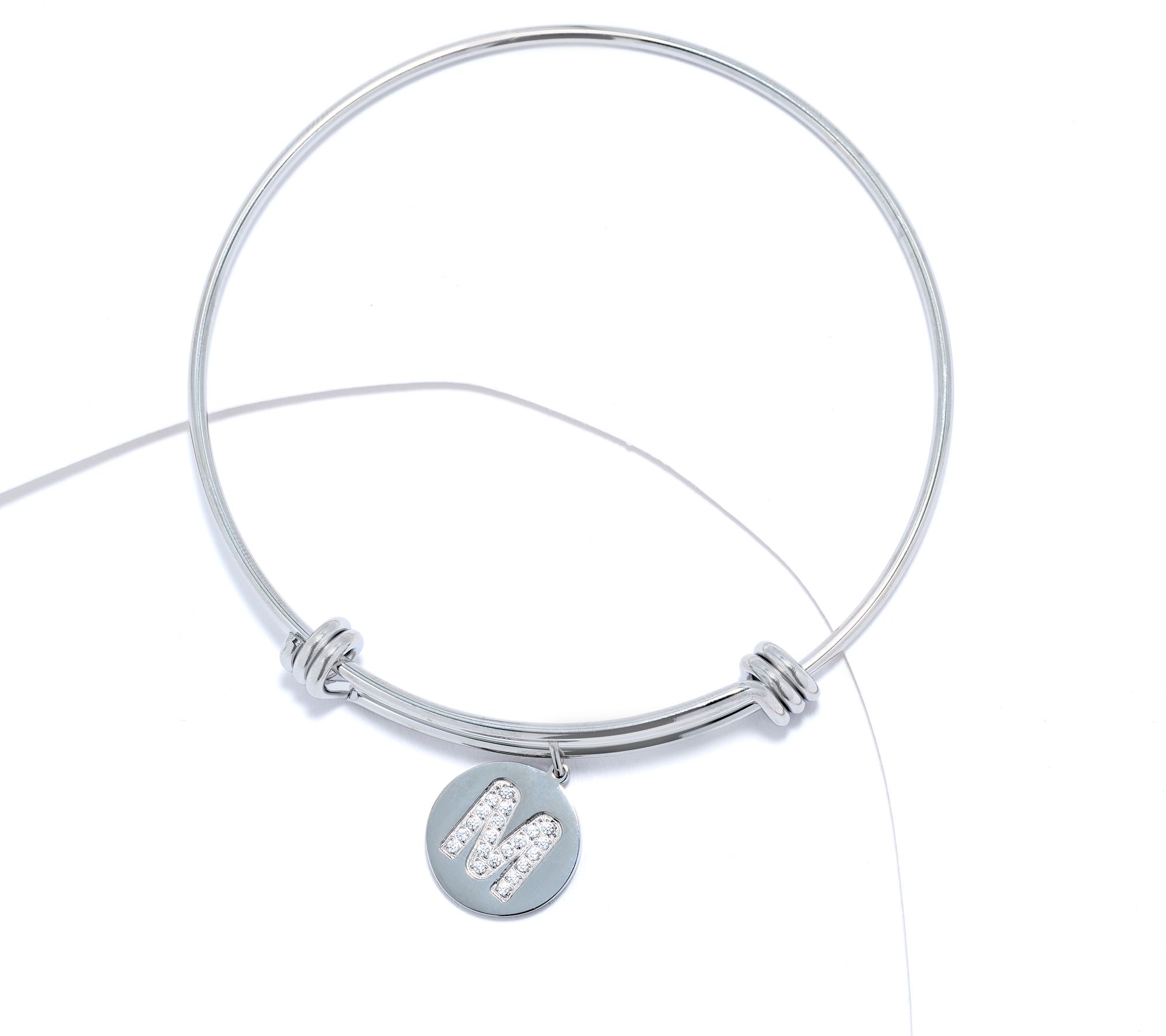 Steel by Diamonique Intial Bracelet, Silvertone