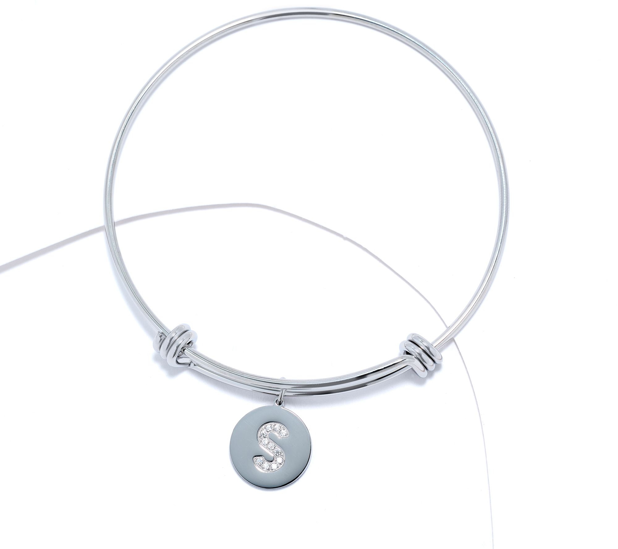 Steel by Diamonique Intial Bracelet, Silvertone