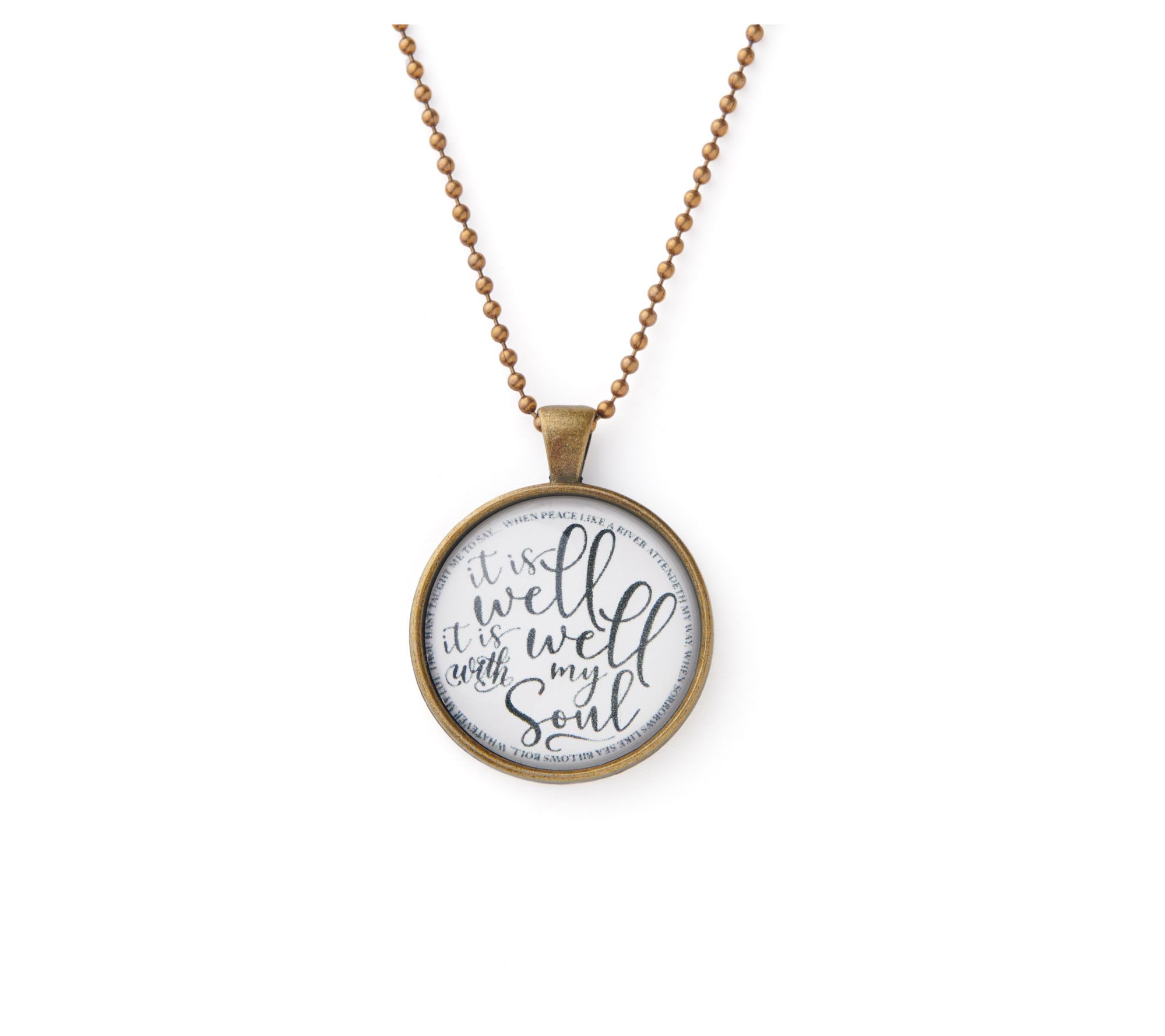 The Vintage Sparrow It Is Well Round Pendant w/Chain