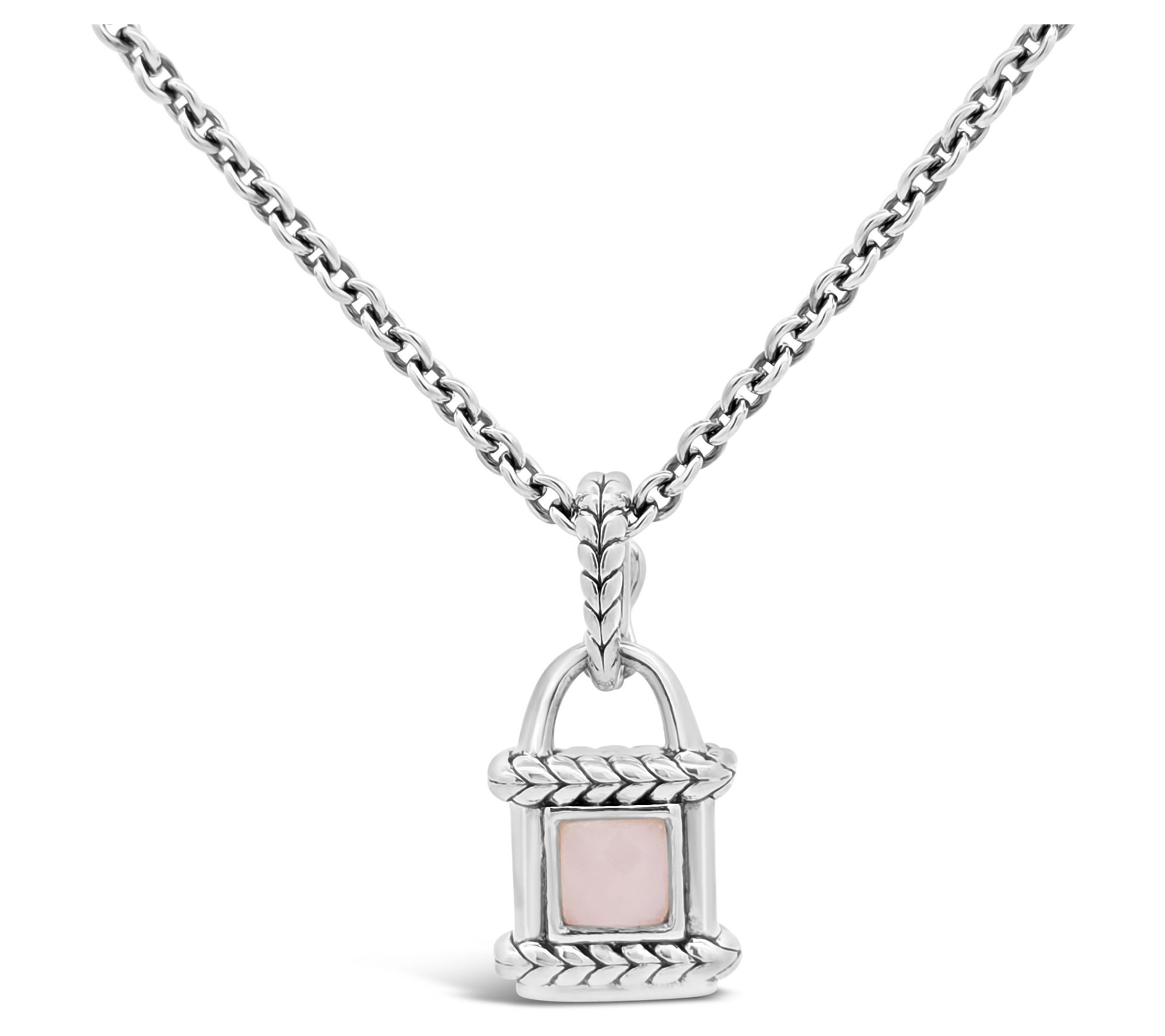 Tiffany Kay Sterling Silver Pink Opal Locket Pendant w/ Chain