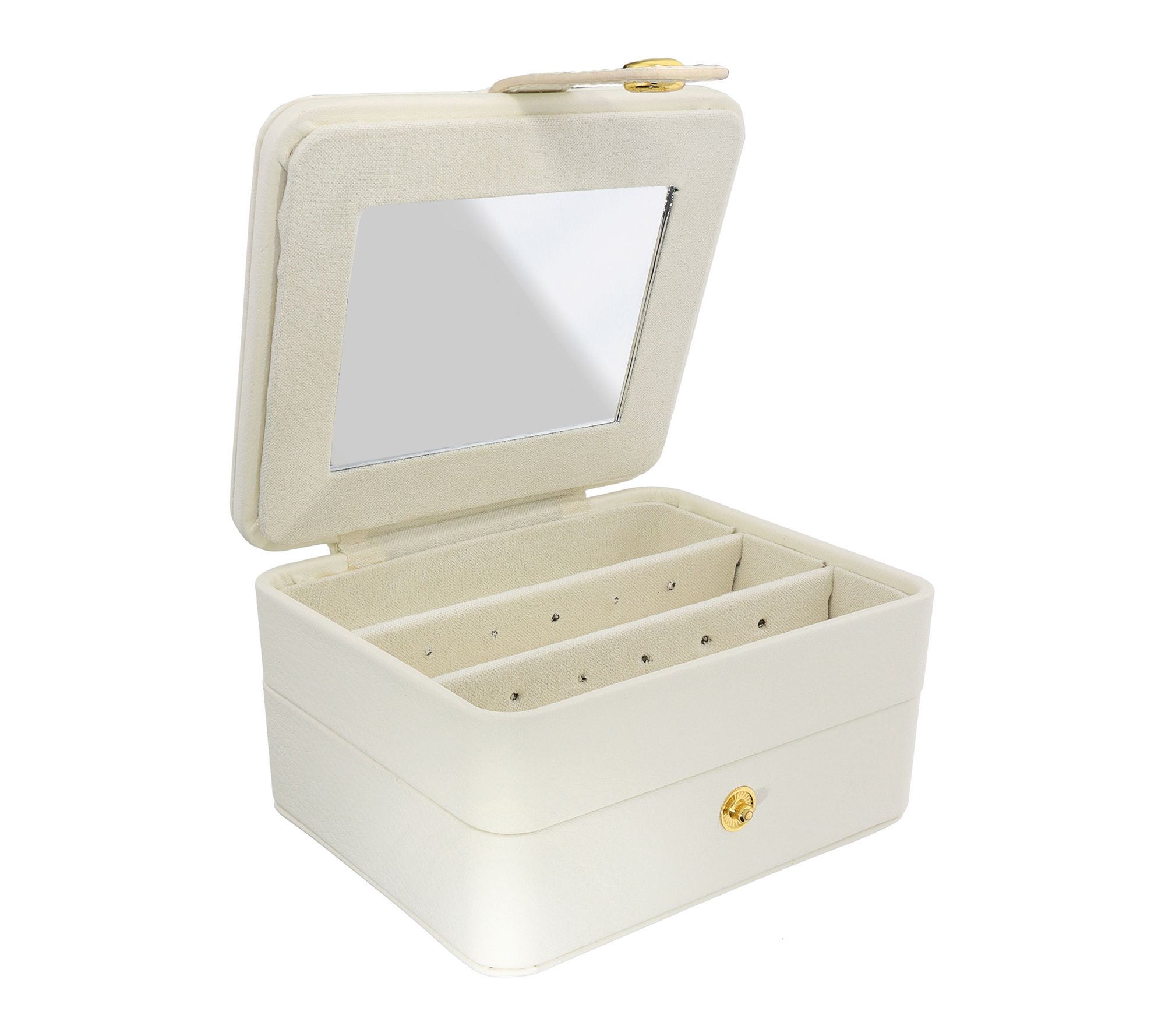 Large Multi-Level Travel Jewelry Case w/ Mirror