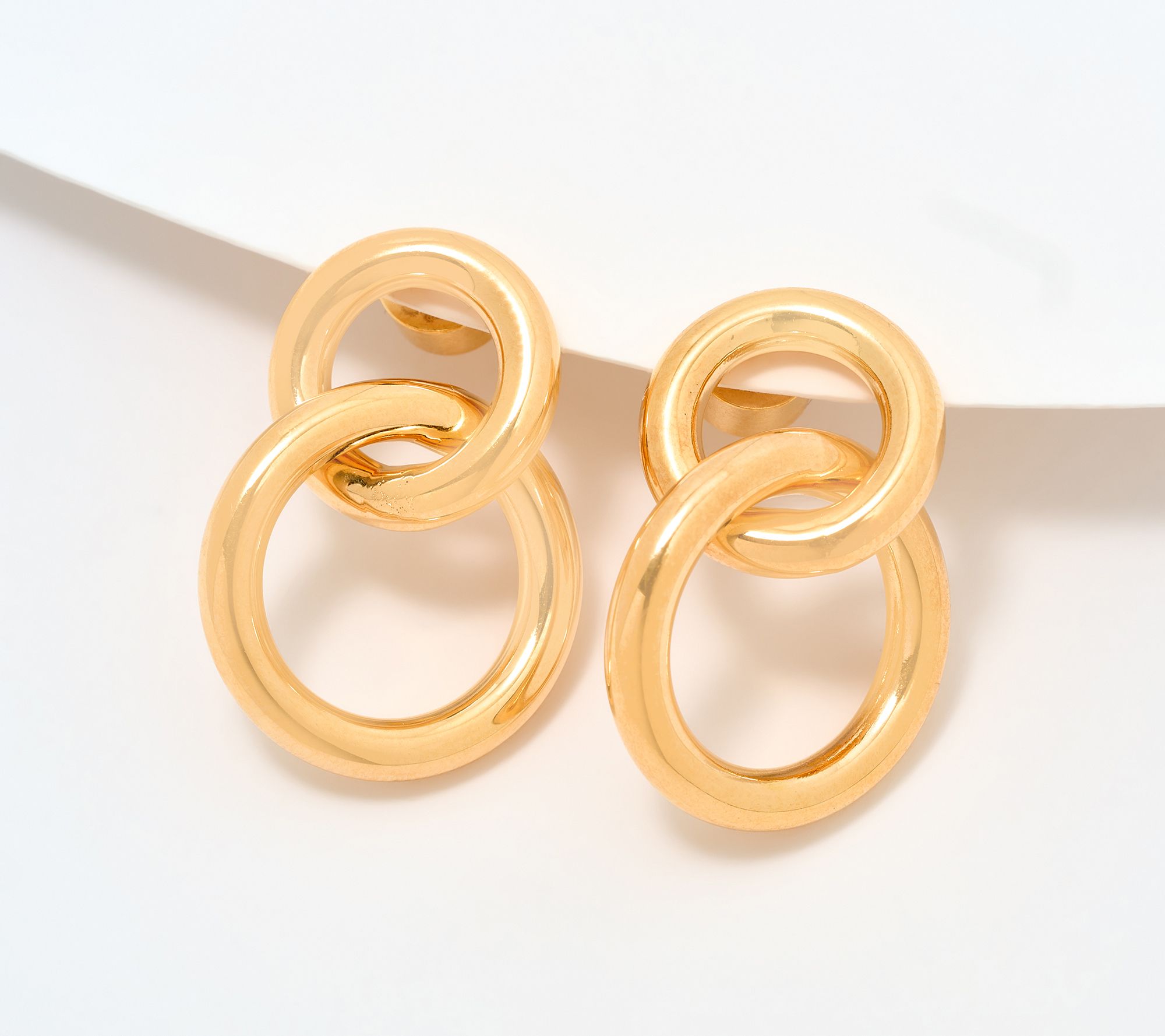 David Markstein Bronze Double Circle Interlocking Earrings