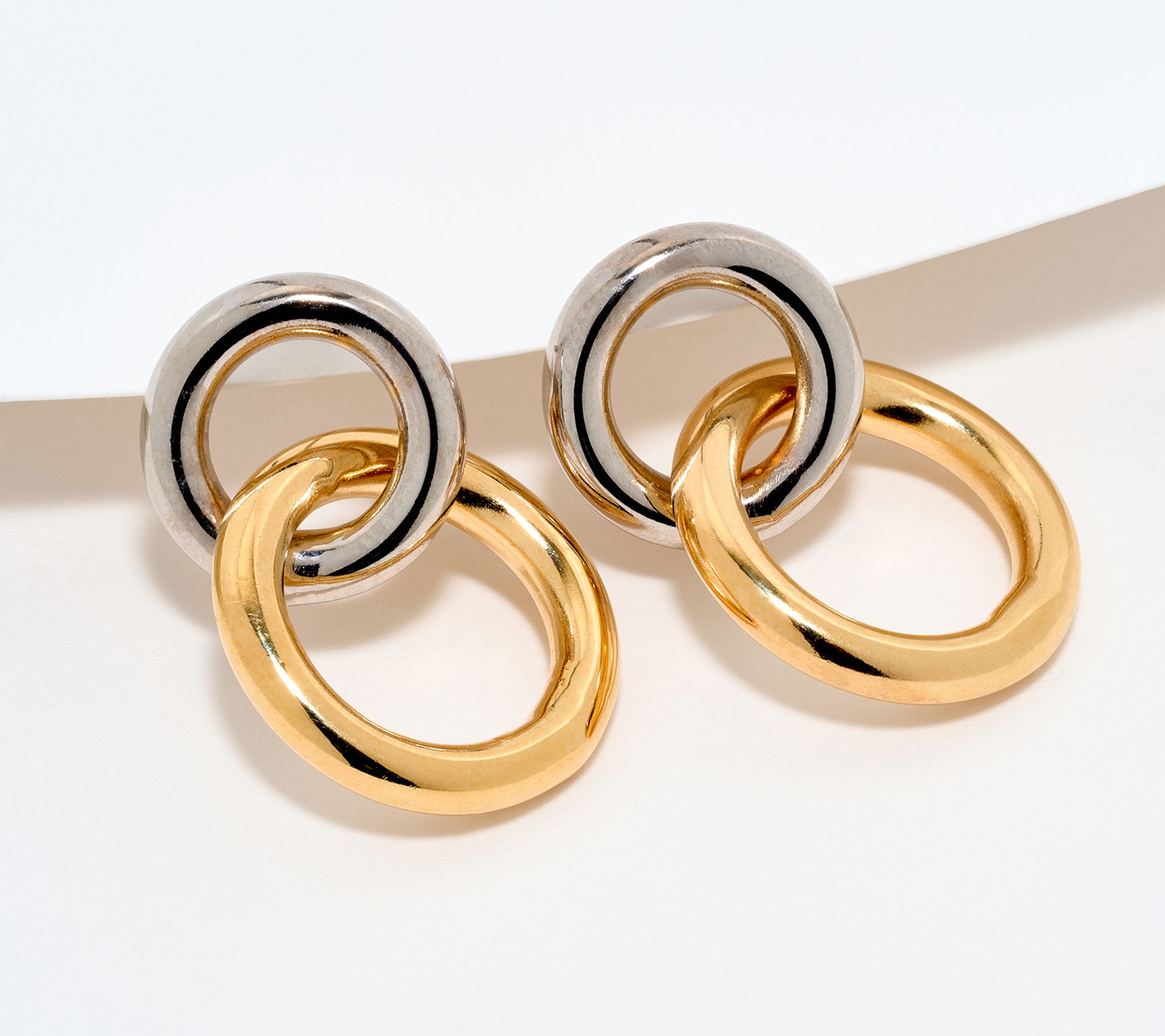 David Markstein Bronze Double Circle Interlocking Earrings