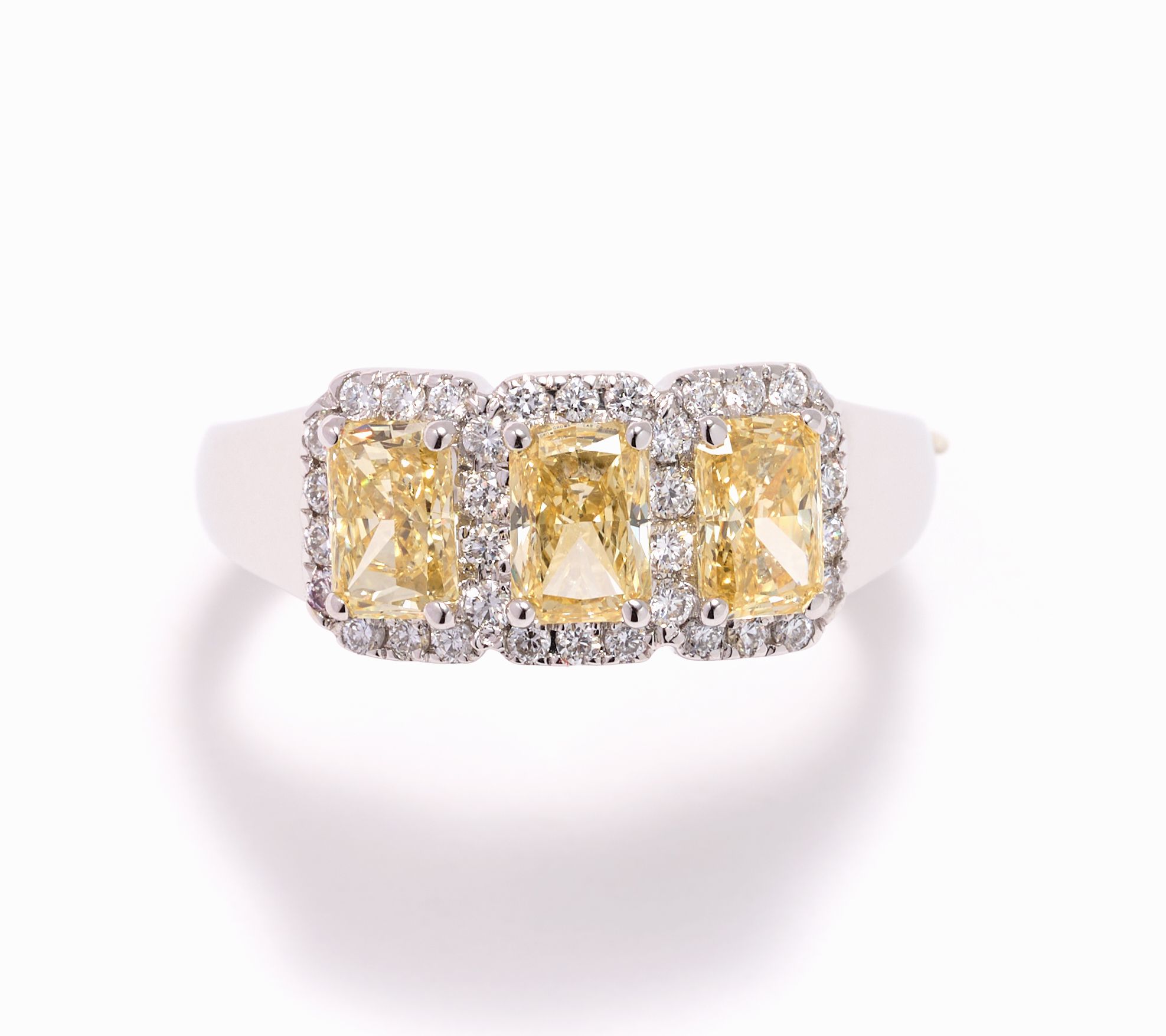 Fire Light Lab Grown Colored Diamond 1.75 cttw Three Stone Ring