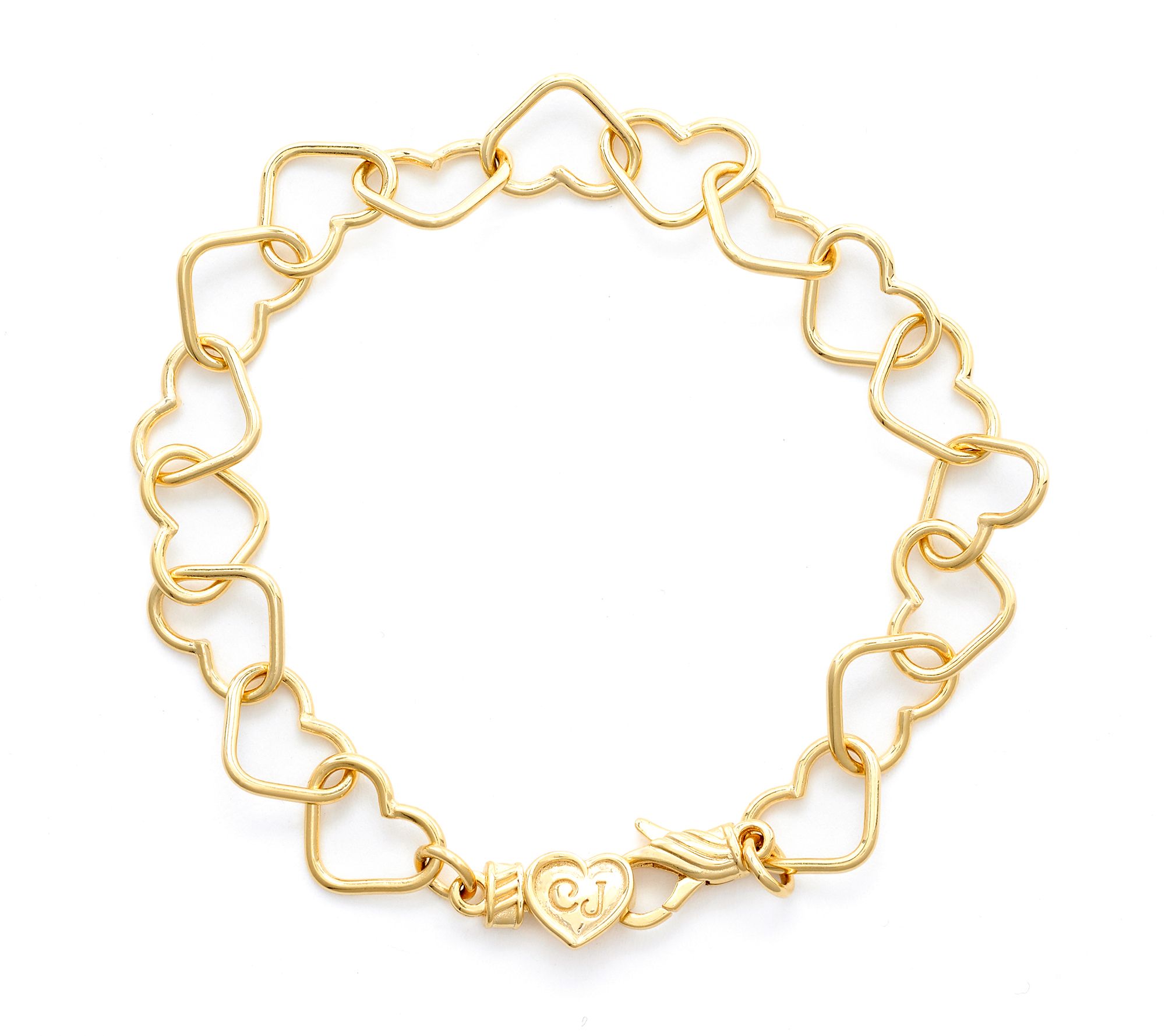  Christian James by Scott Grimes 14K Clad Heart Interlocking Bracelet 6.7g