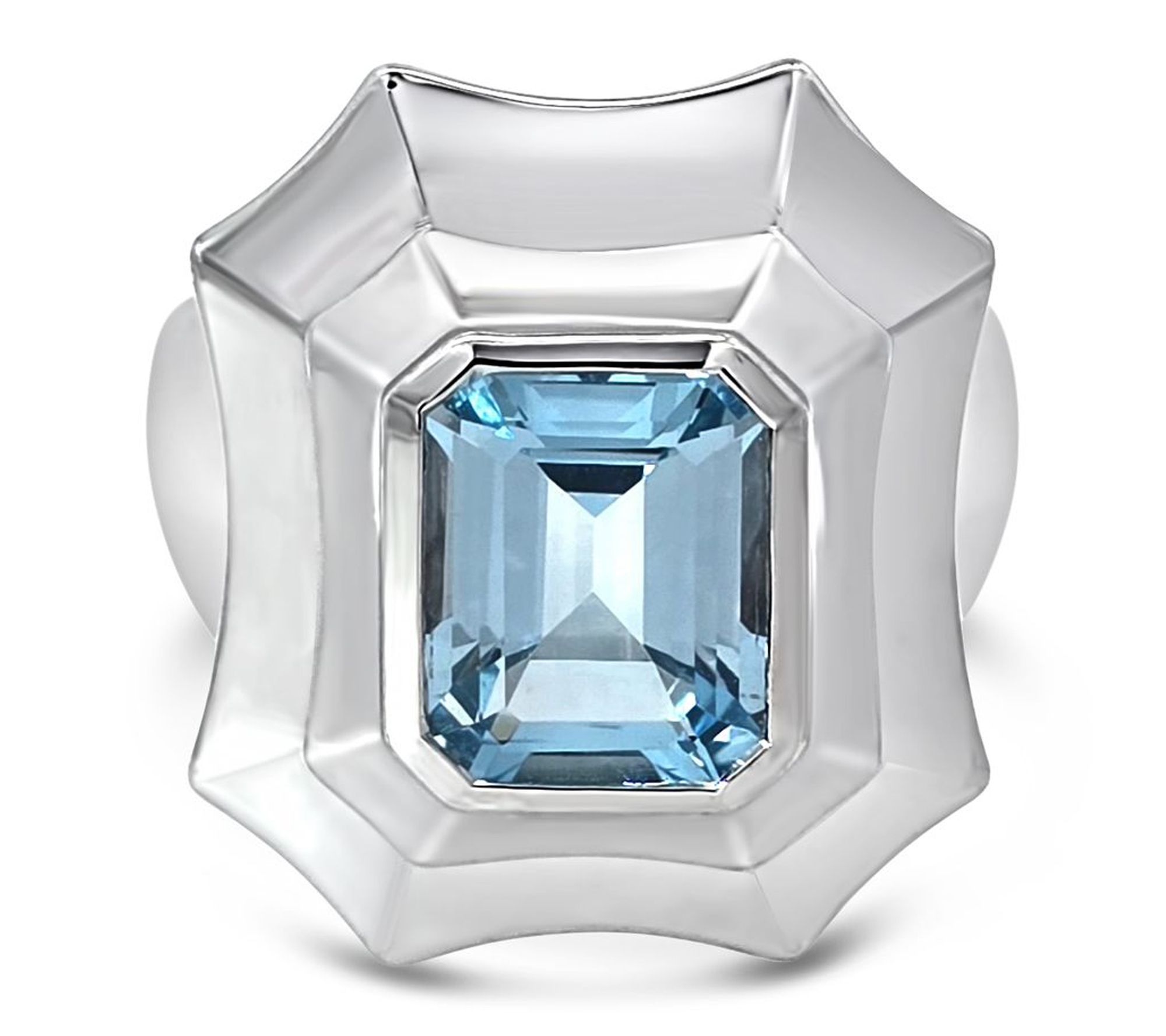 Margo Manhattan Sterling Silver Blue Topaz Viol etta Ring