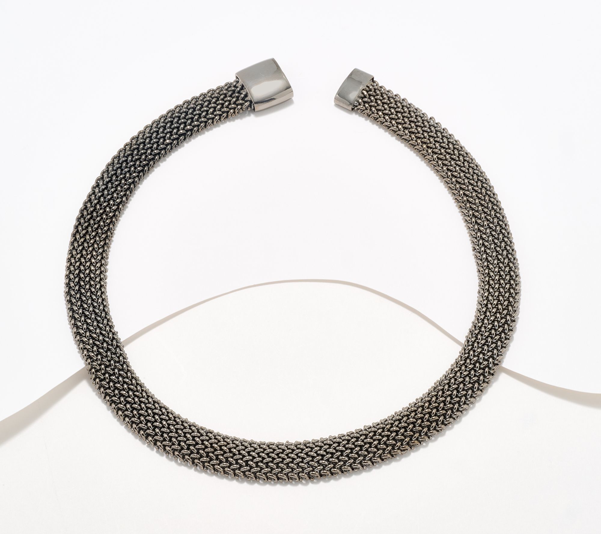 "As Is" David Markstein Bronze Italian Tessuto Magnet Necklace