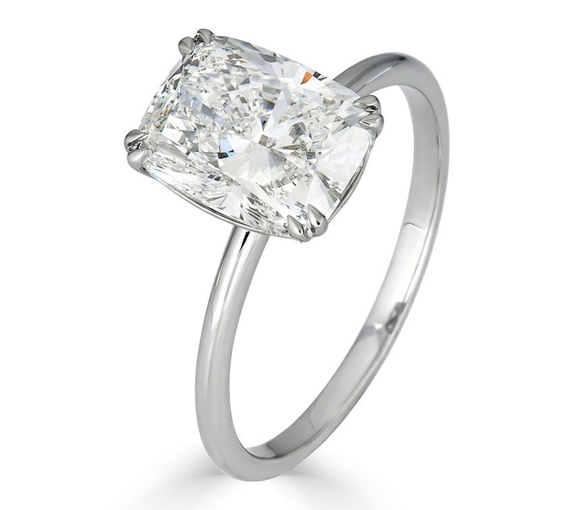 Vida Lab Diamonds 3.00 cttw Cushion Cut Ring, 14K White Gold