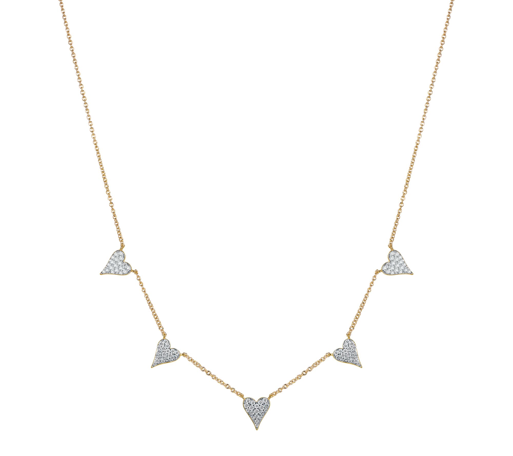 Diamonique x Jennifer Miller Heart Station Necklace, Sterling