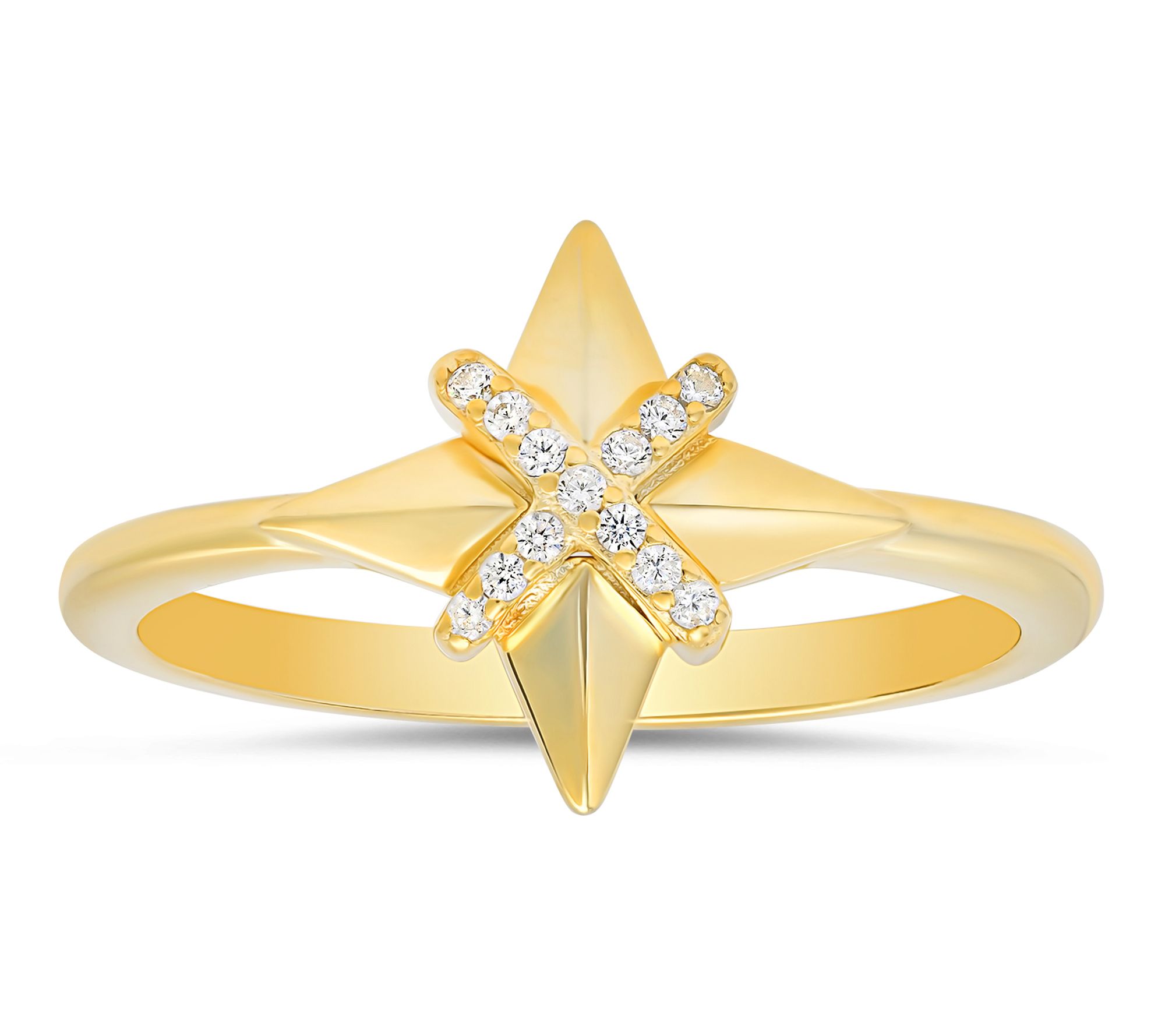 Diamonique Pave North Star Ring, Sterling Silver