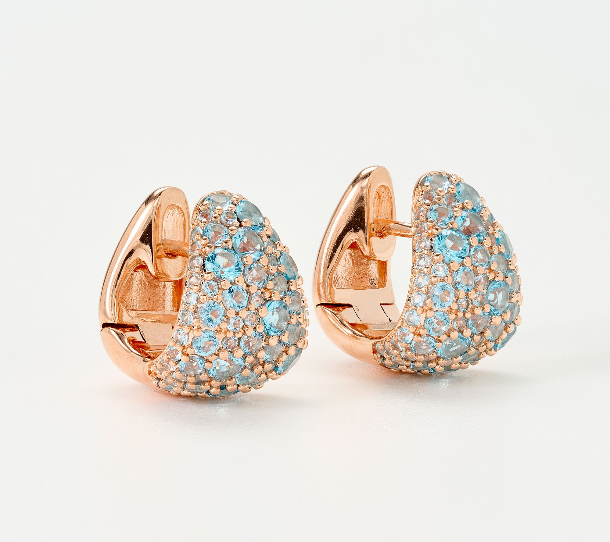Diamonique Italia Bronze Bold Pave Huggie Earrings
